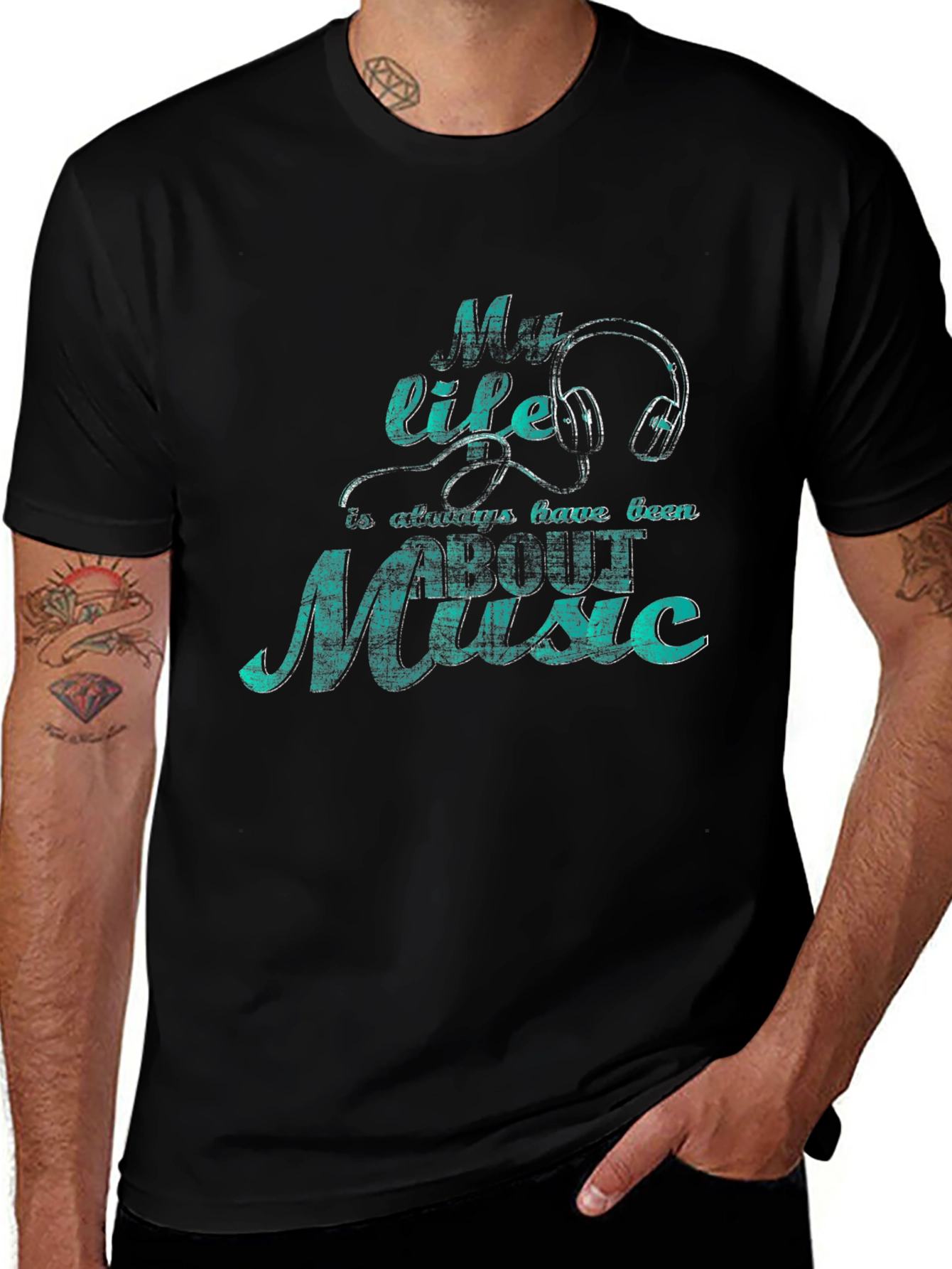 Variant 22 of Music Lover Graphic Tee - My Life is About Music