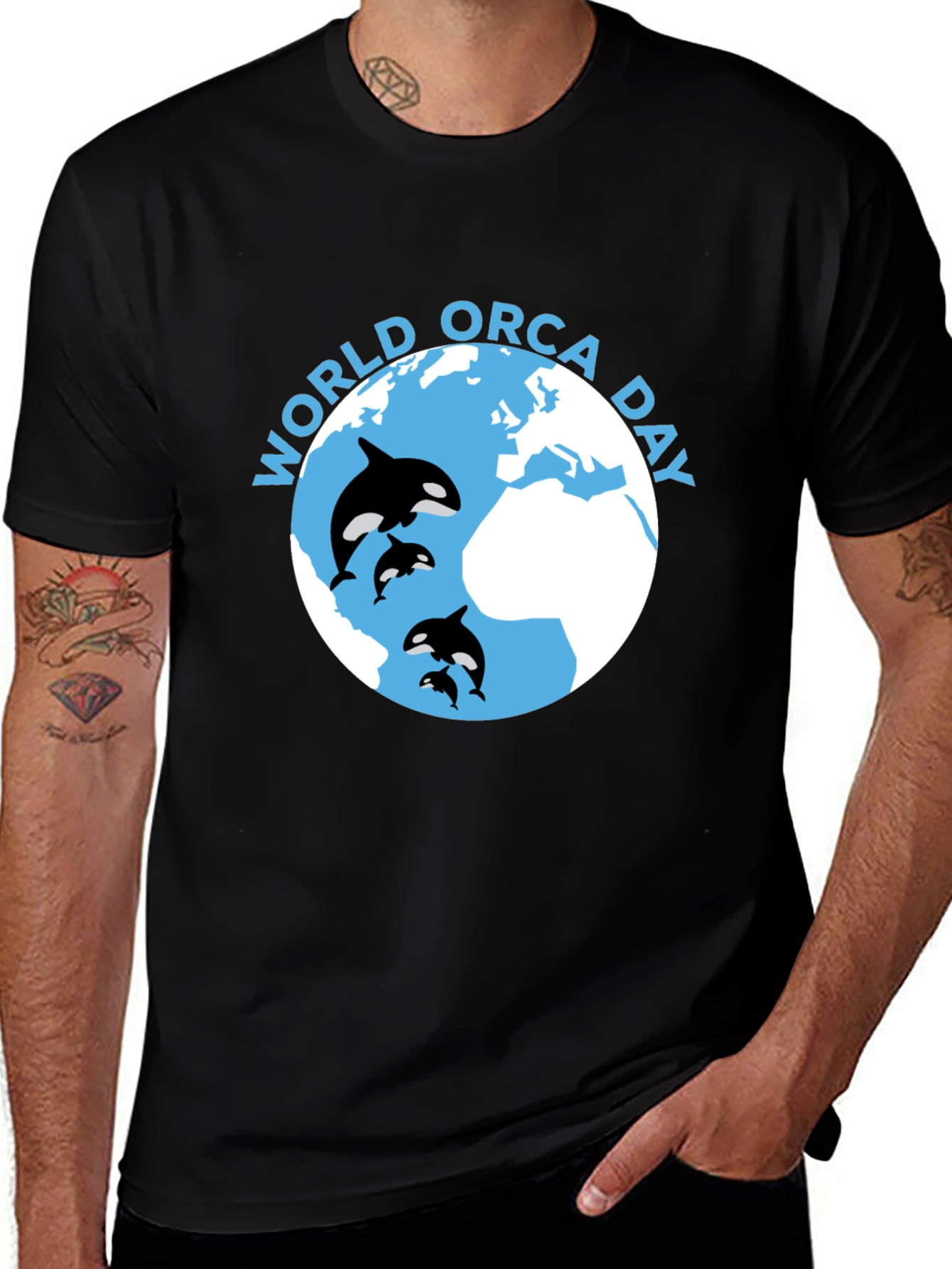 Variant 18 of World Orca Day Black T-Shirt