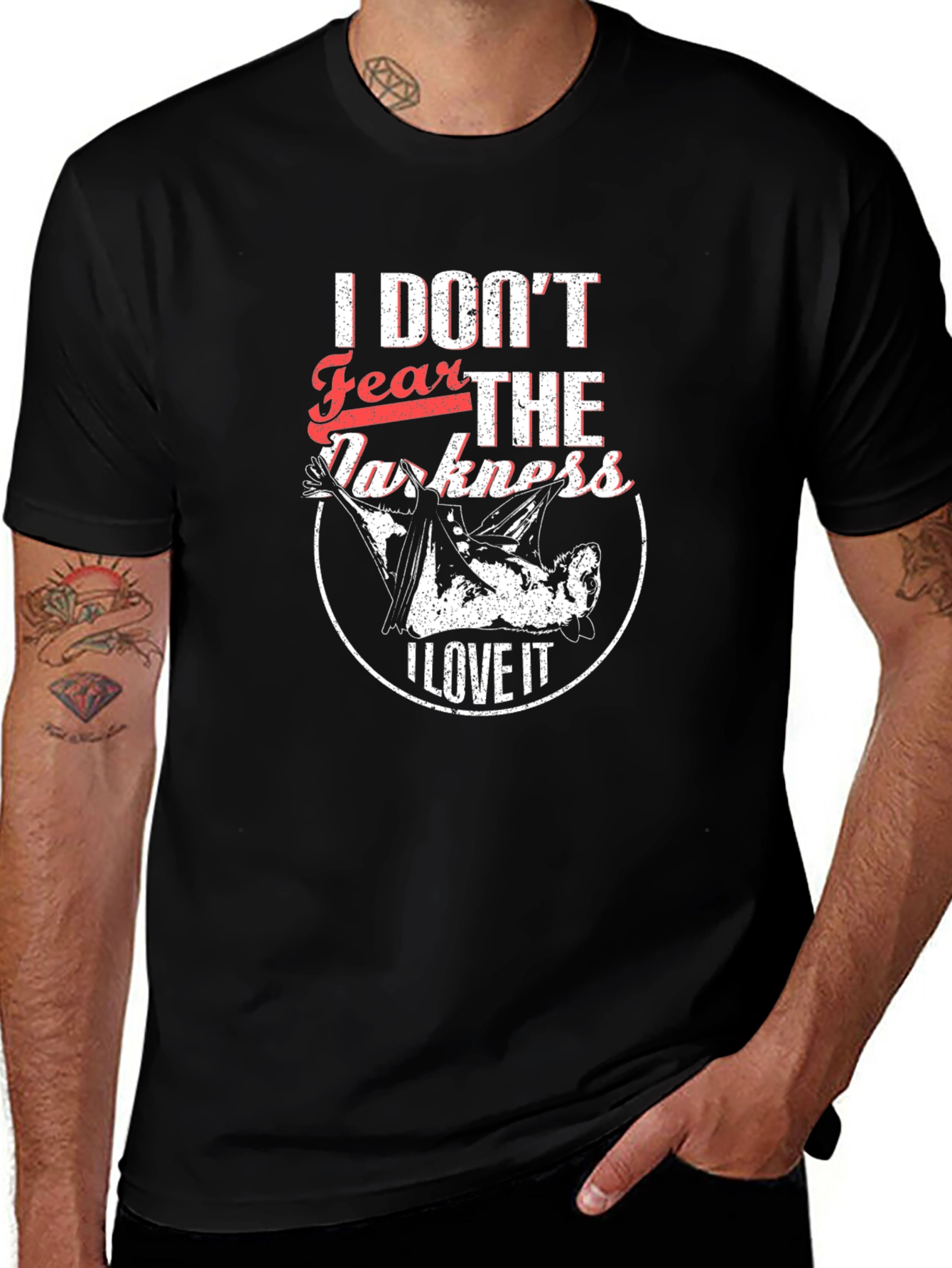 Variant 4 of I Don't Fear The Darkness Black Graphic T-Shirt