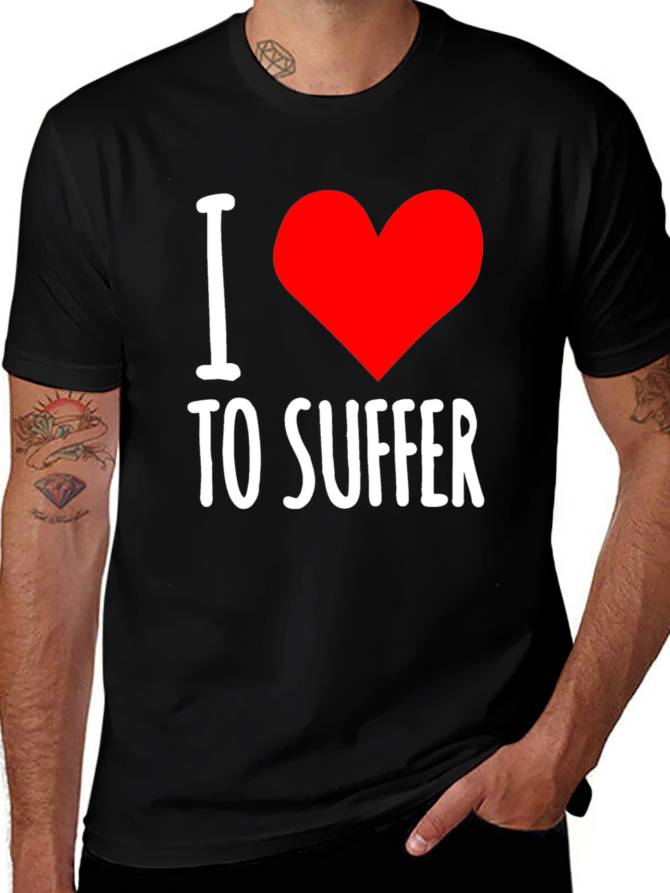 Variant 28 of I Heart To Suffer Black Graphic Tee