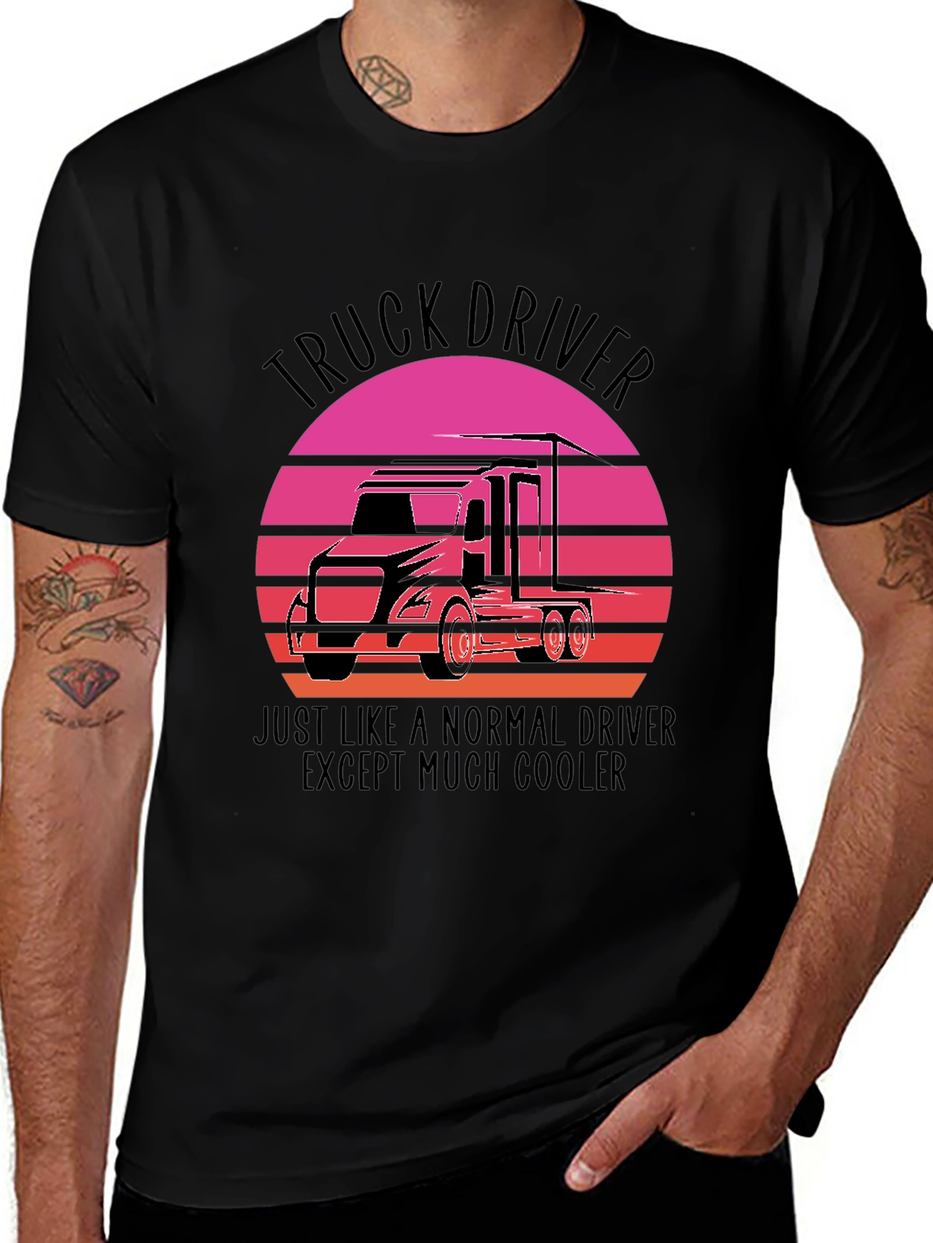 Variant 7 of Truck Driver Sunset Graphic Tee - Cool Driver T-Shirt