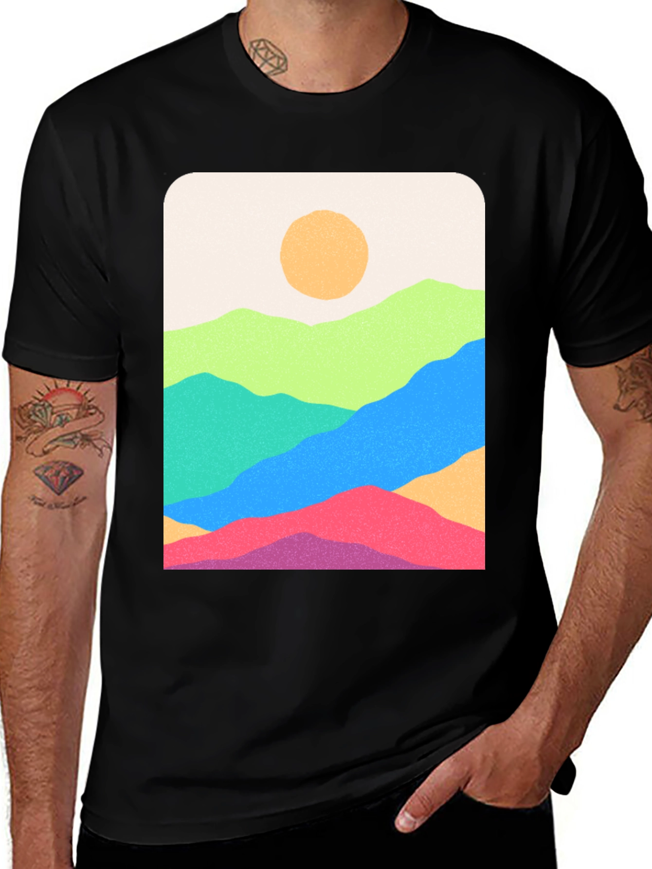 Mountain View Graphic Tee - Stylish Black T-Shirt