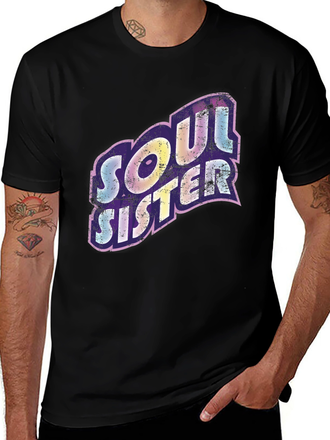 Black Soul Sister Black Graphic Tee main image