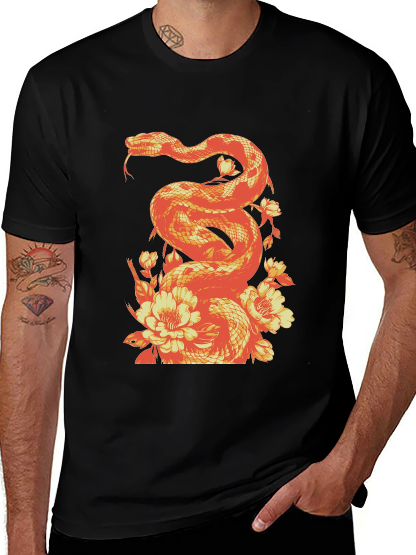 Variant 14 of Snake & Floral Graphic Tee