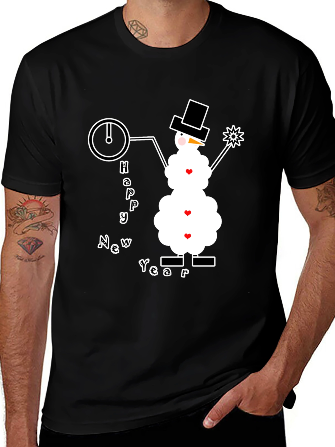 Variant 23 of Happy New Year Snowman Graphic Tee