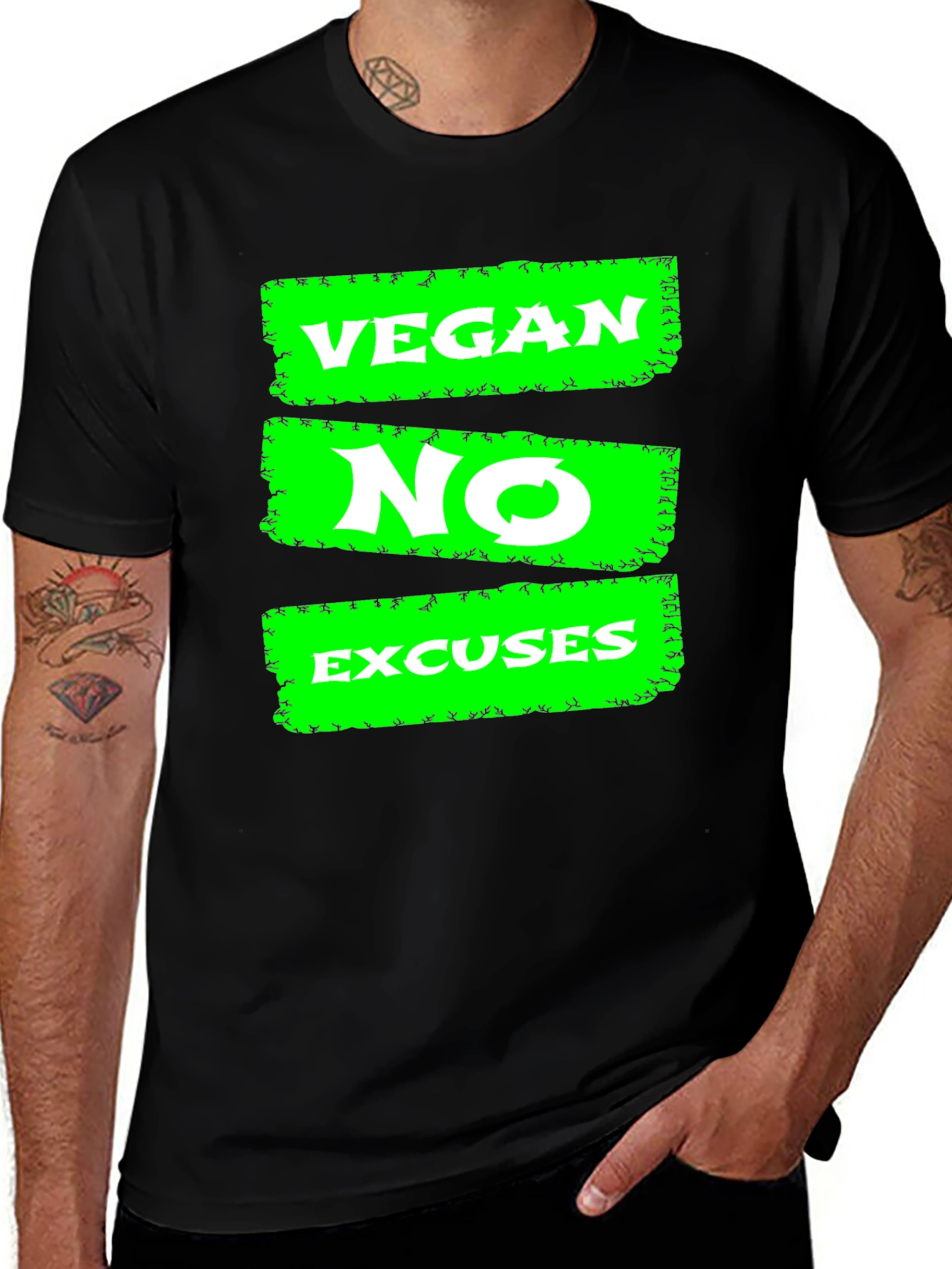Variant 21 of Vegan No Excuses Graphic Tee - Black