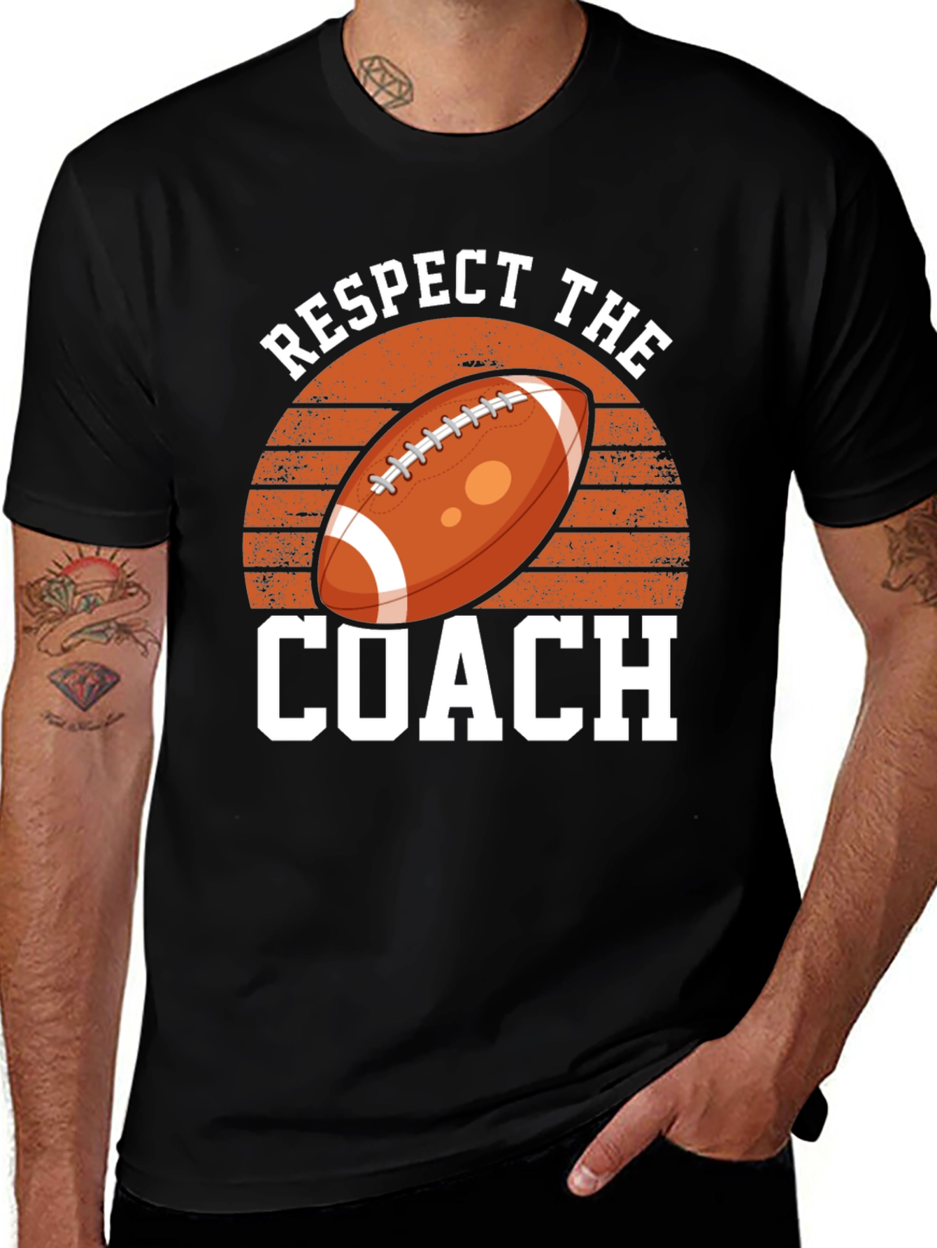 Variant 26 of Respect The Coach Football Graphic T-Shirt