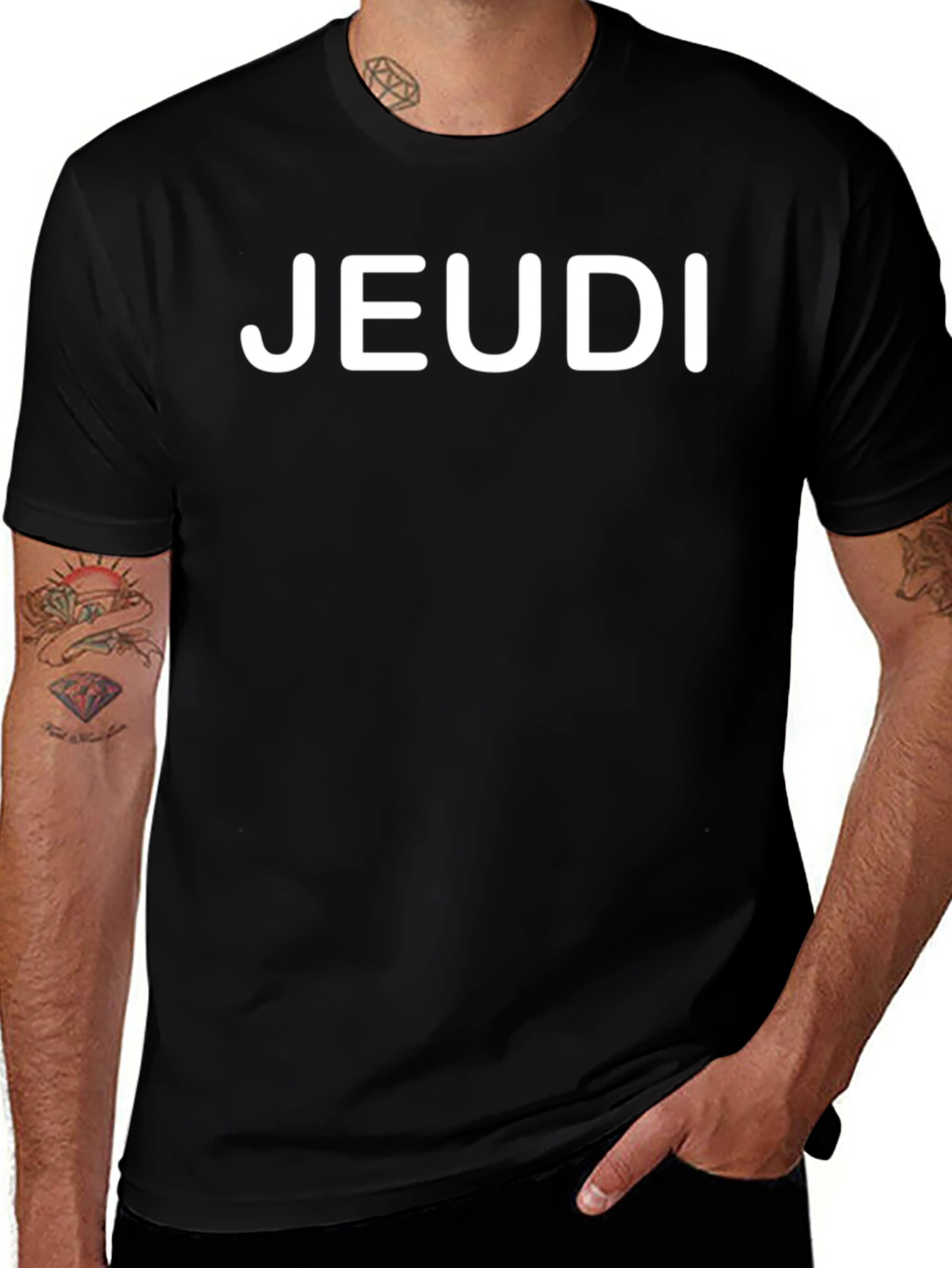 Variant 2 of Jeudi Black T-Shirt - Casual Friday Style