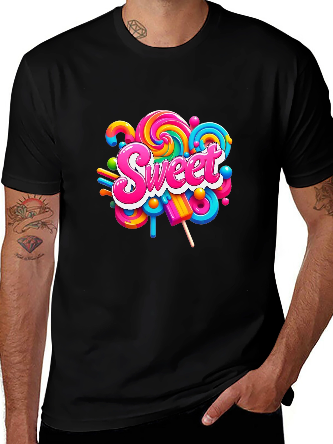 Variant 20 of Sweet Treat Graphic Tee - Colorful Candy Design