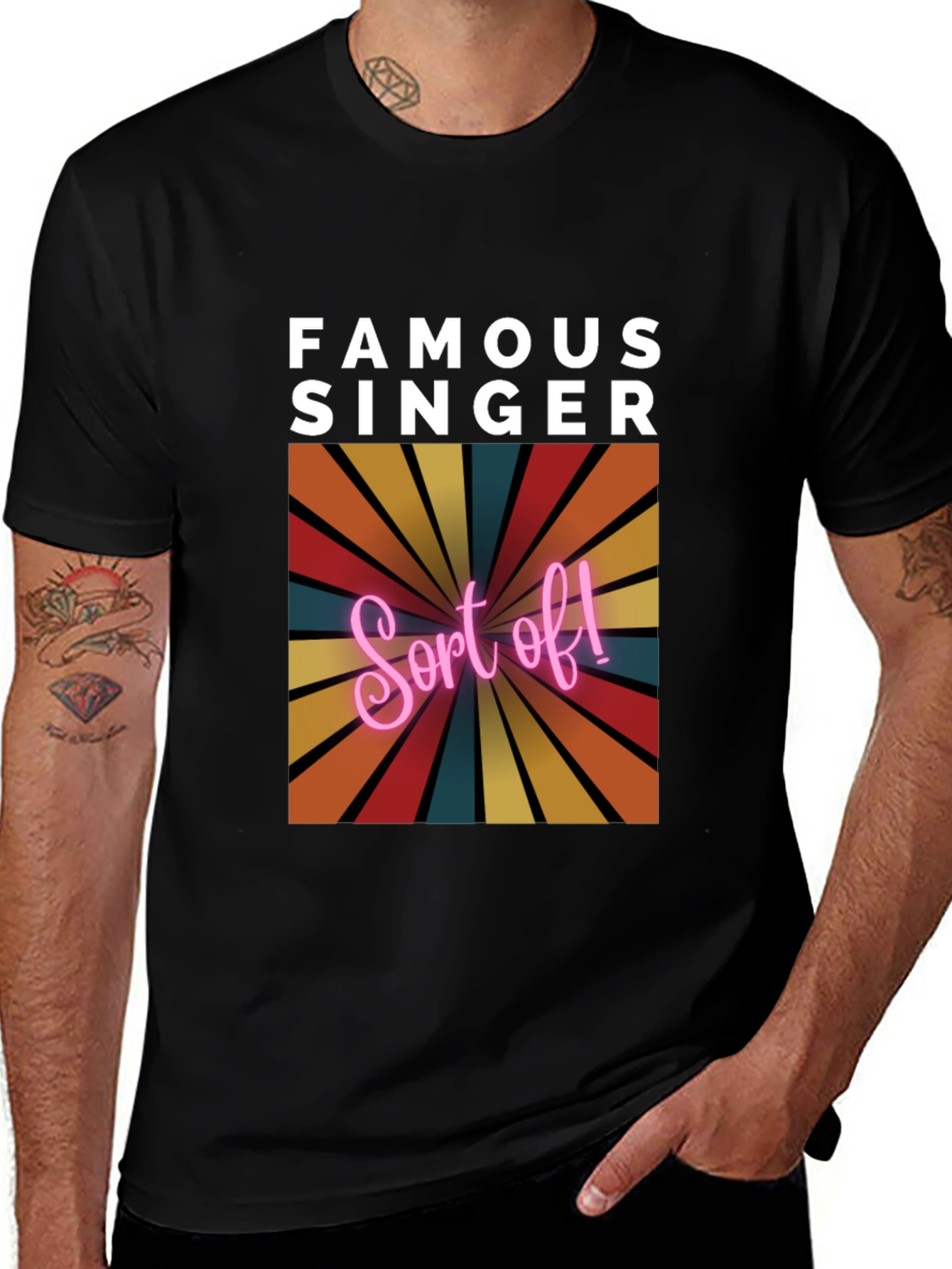 Variant 5 of Famous Singer Sort Of! Black Graphic T-Shirt