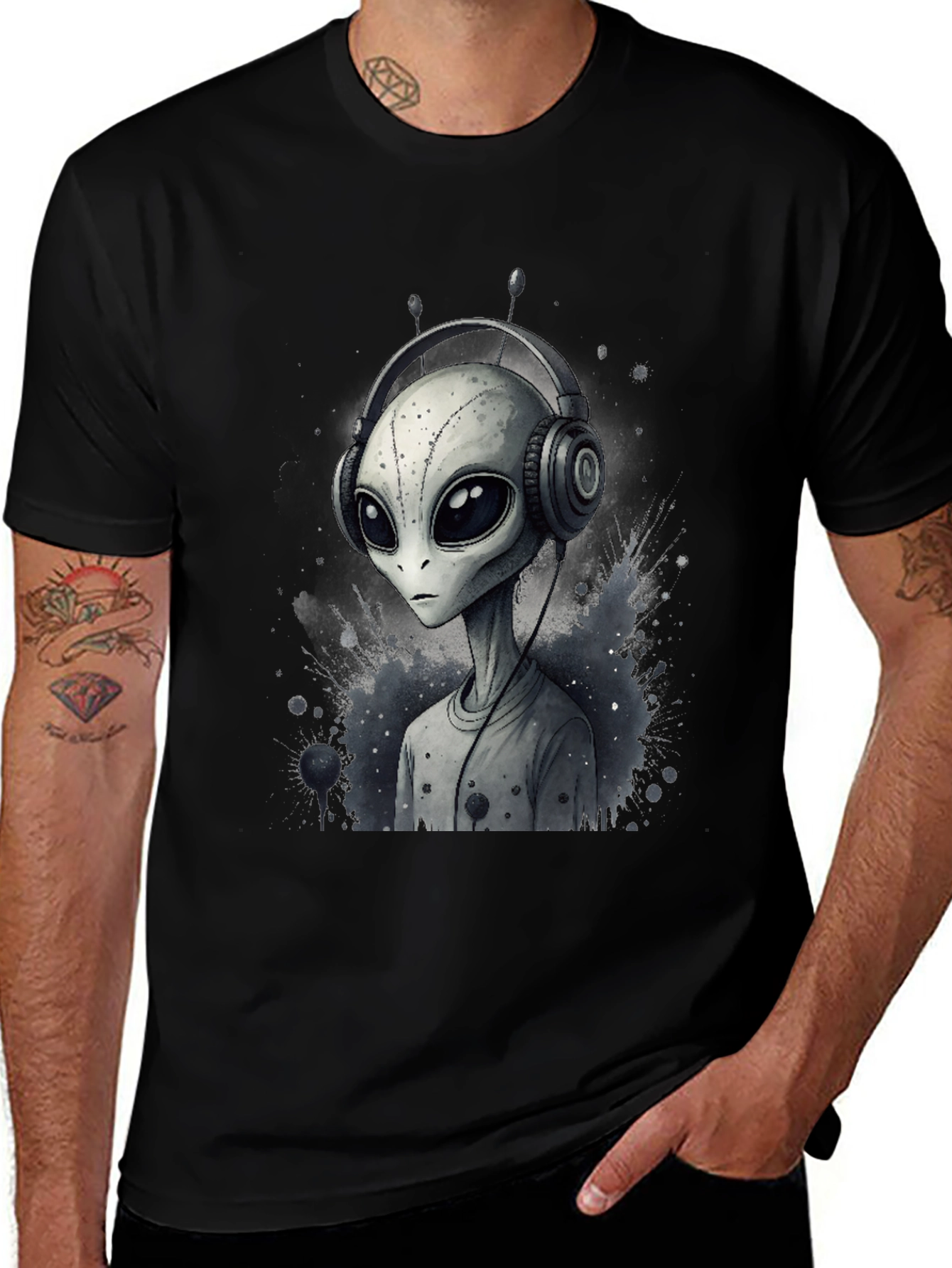 Variant 27 of Alien DJ Graphic Tee - Black