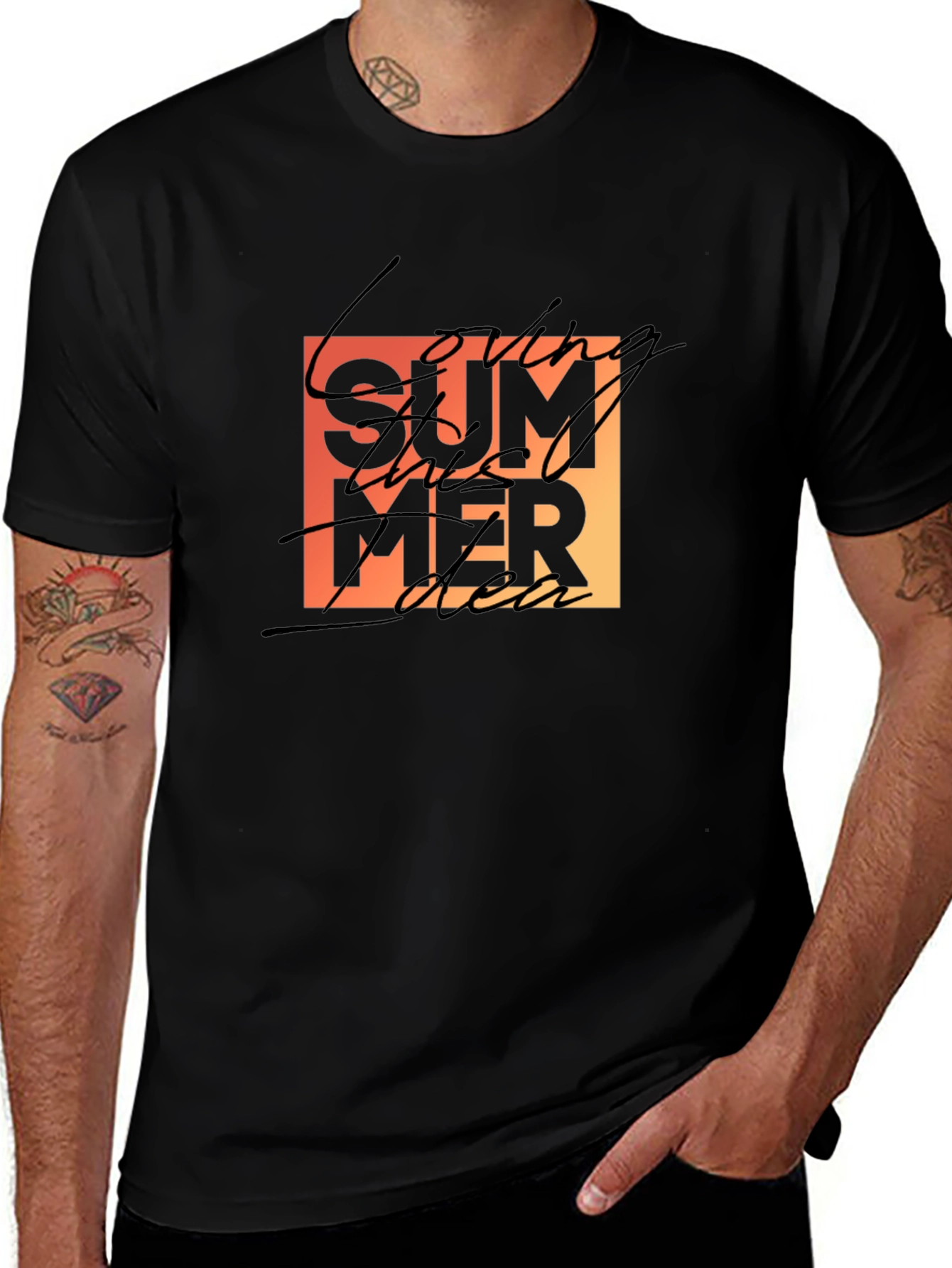 Variant 13 of Summer Vibes Black T-Shirt