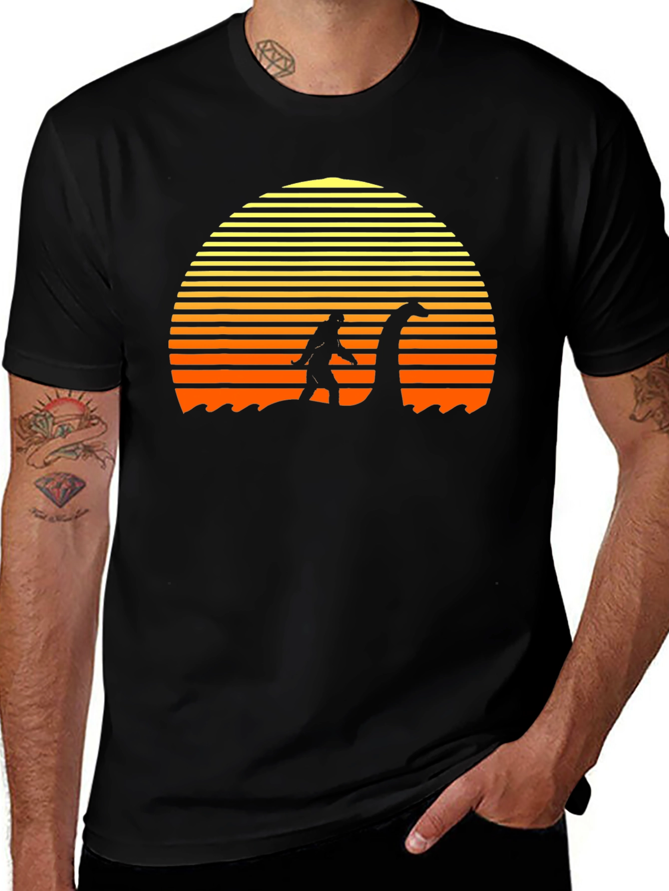 Variant 21 of Retro Bigfoot Loch Ness Monster Graphic Tee