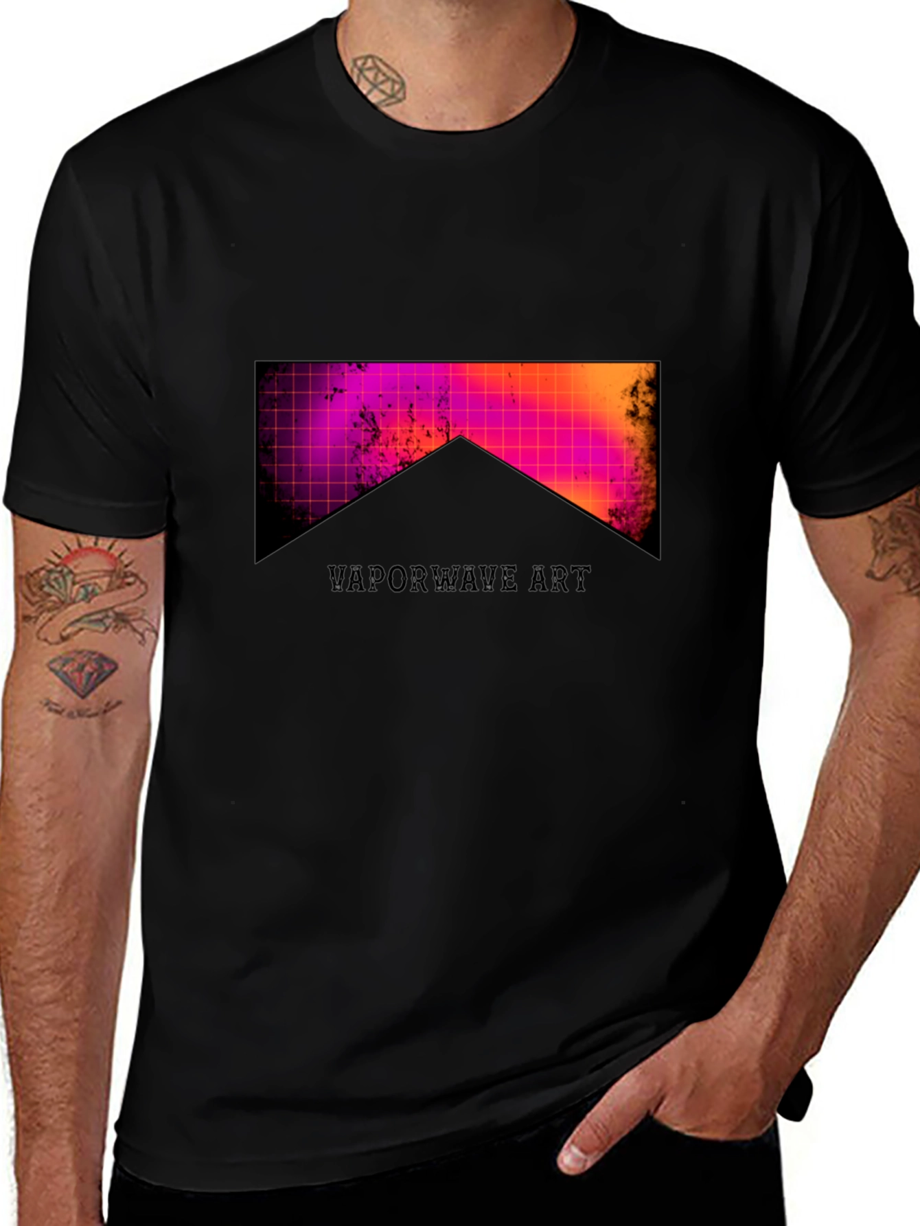 Variant 16 of Vaporwave Art Black Tee - Retro Style