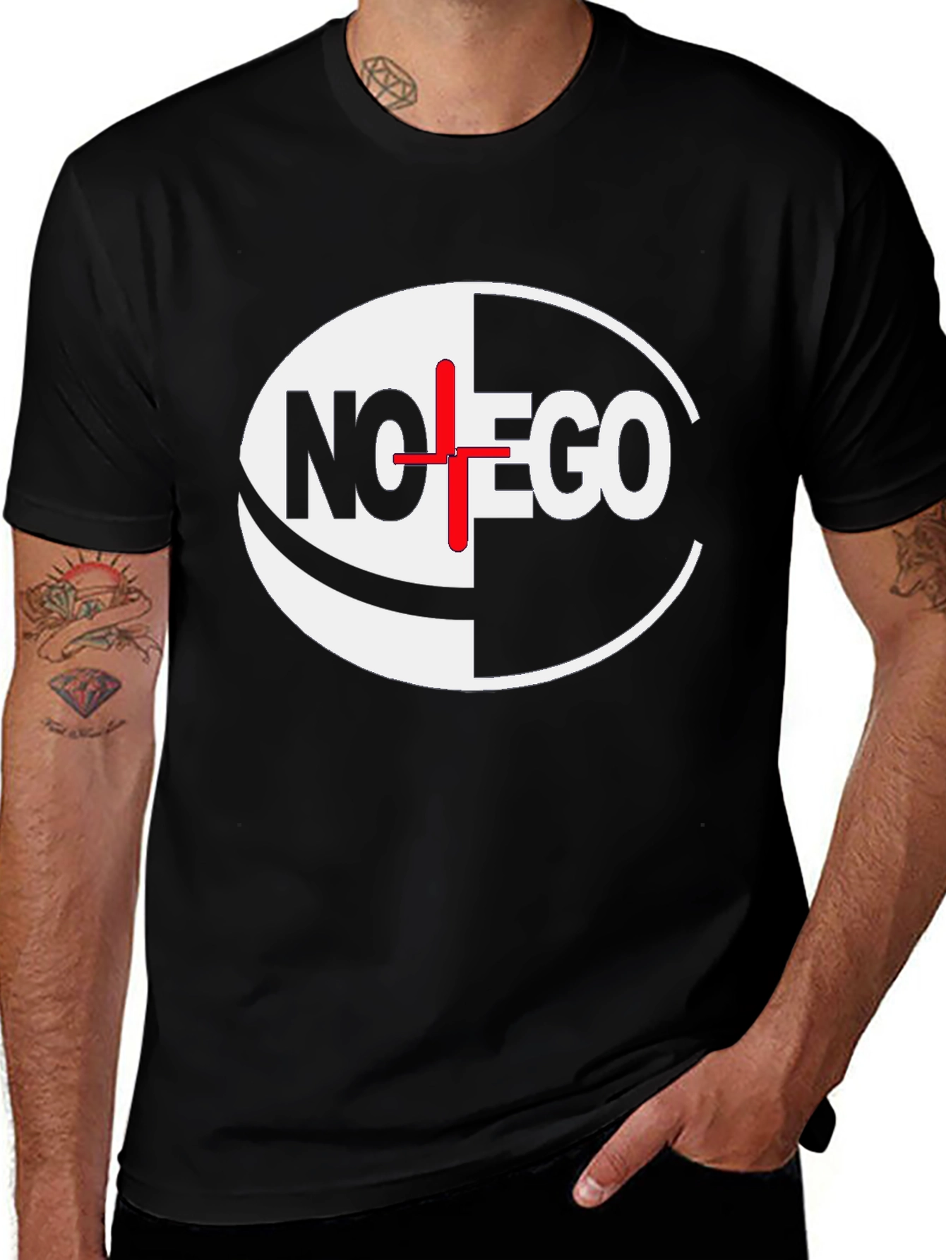 Variant 16 of No Ego Black T-Shirt - Minimalist Design