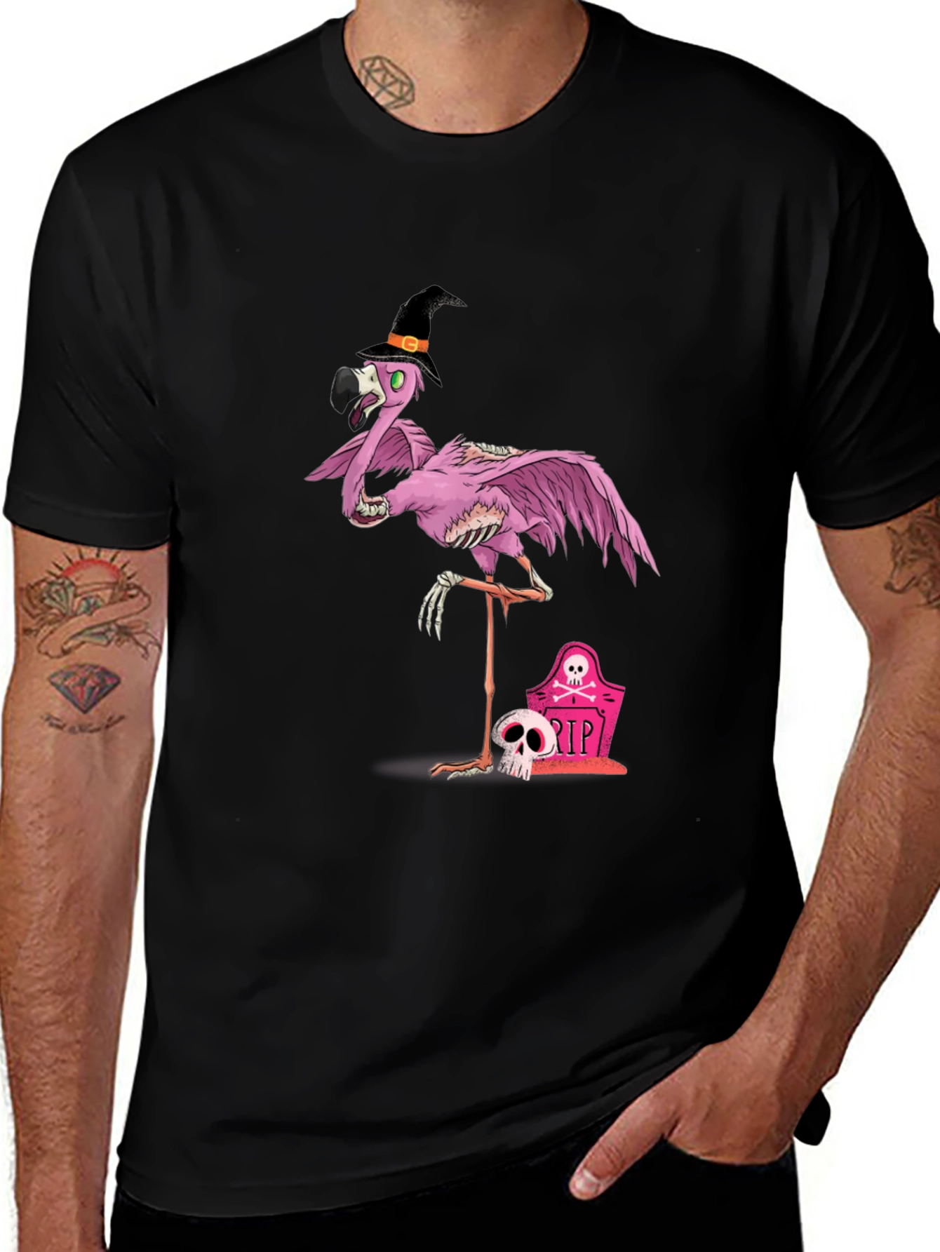 Variant 9 of Halloween Flamingo T-Shirt - Spooky Style