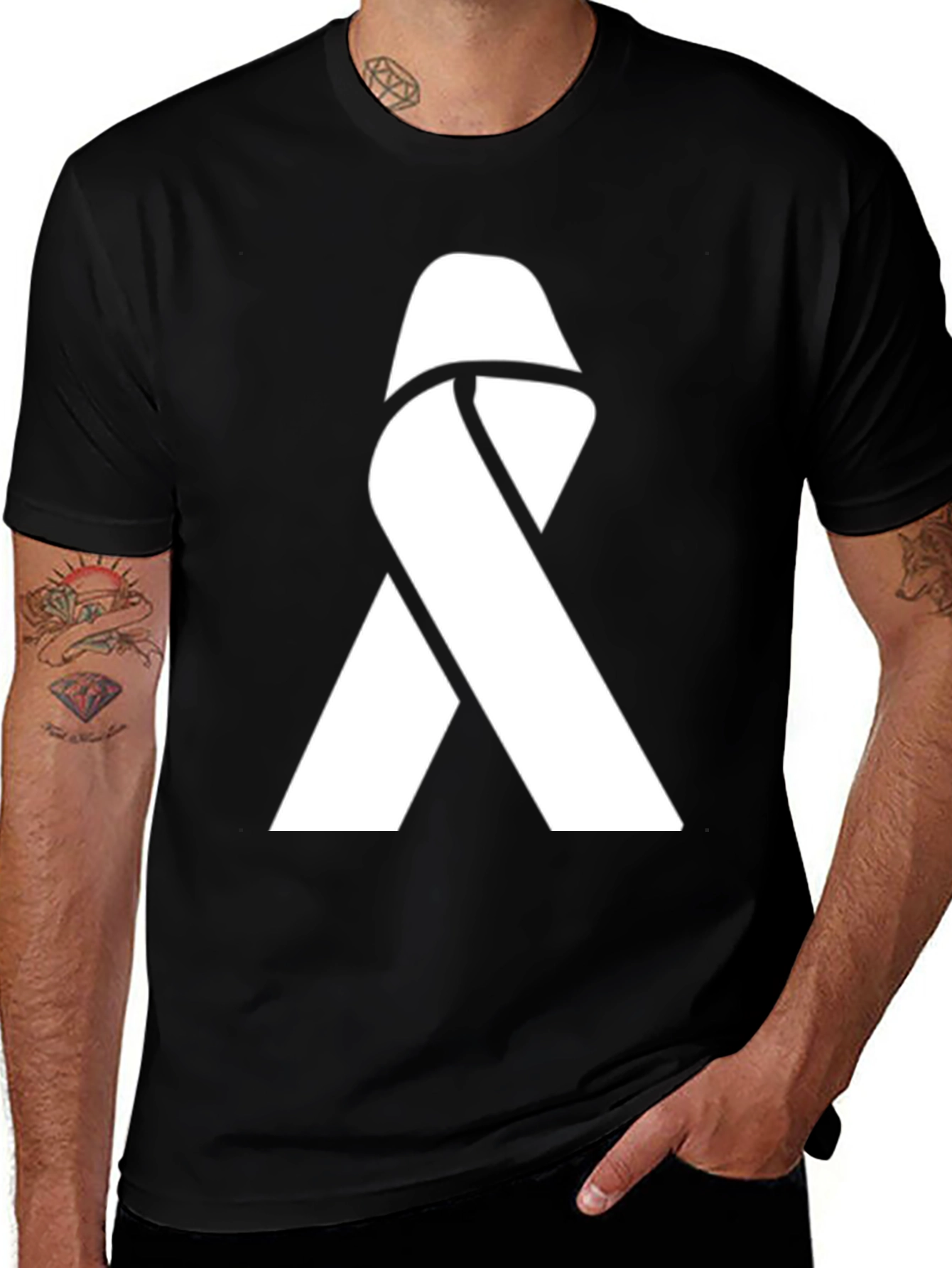 Variant 26 of Awareness Ribbon Graphic Tee - Black