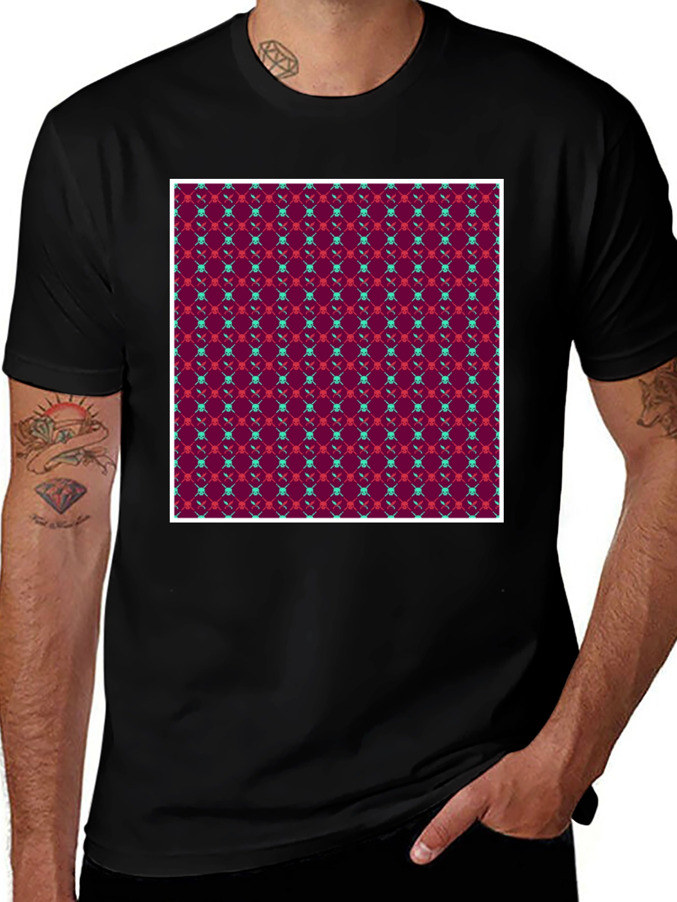 Variant 2 of Patterned Black Tee