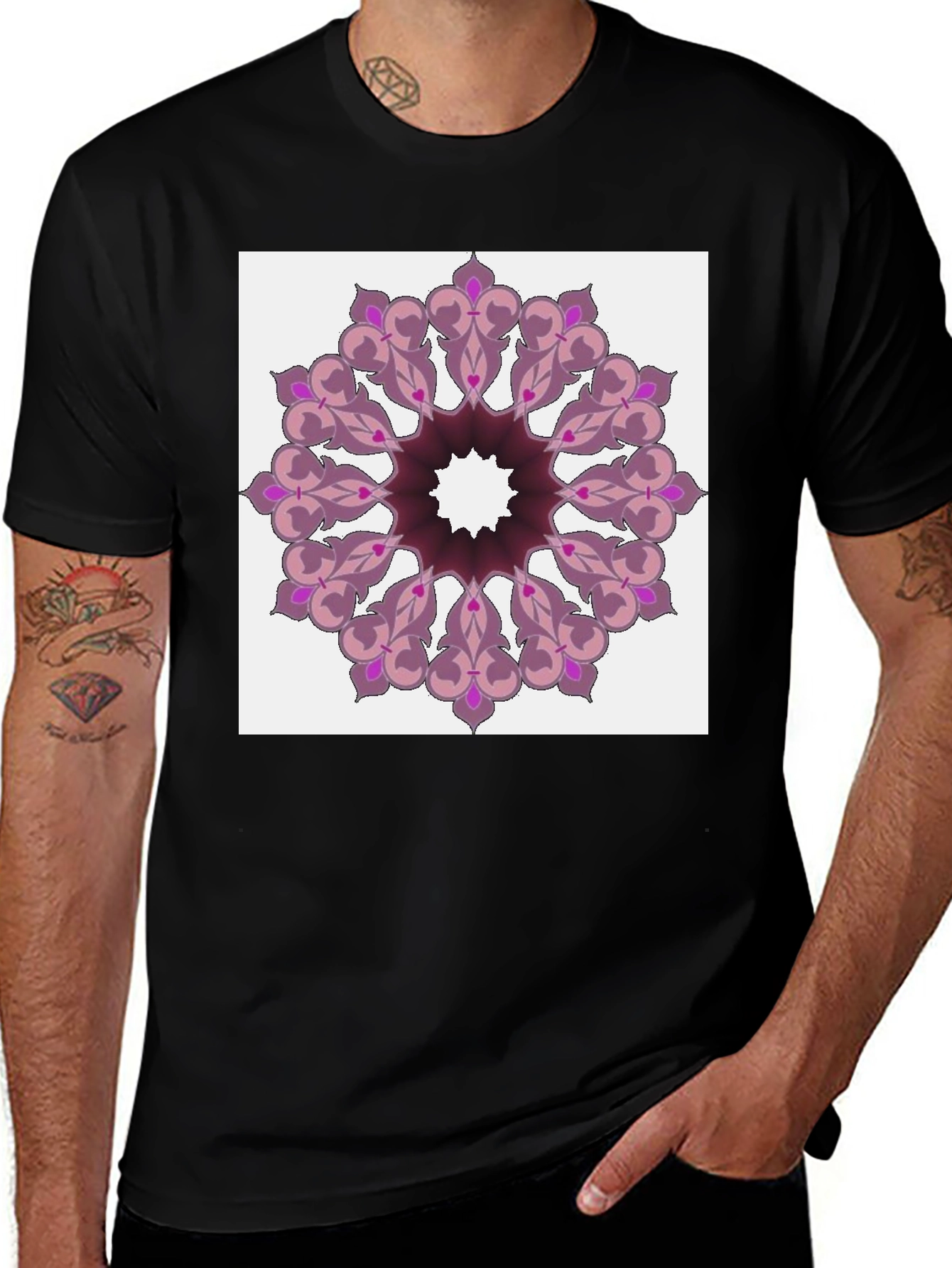 Variant 26 of Floral Mandala Graphic Tee - Unique Design