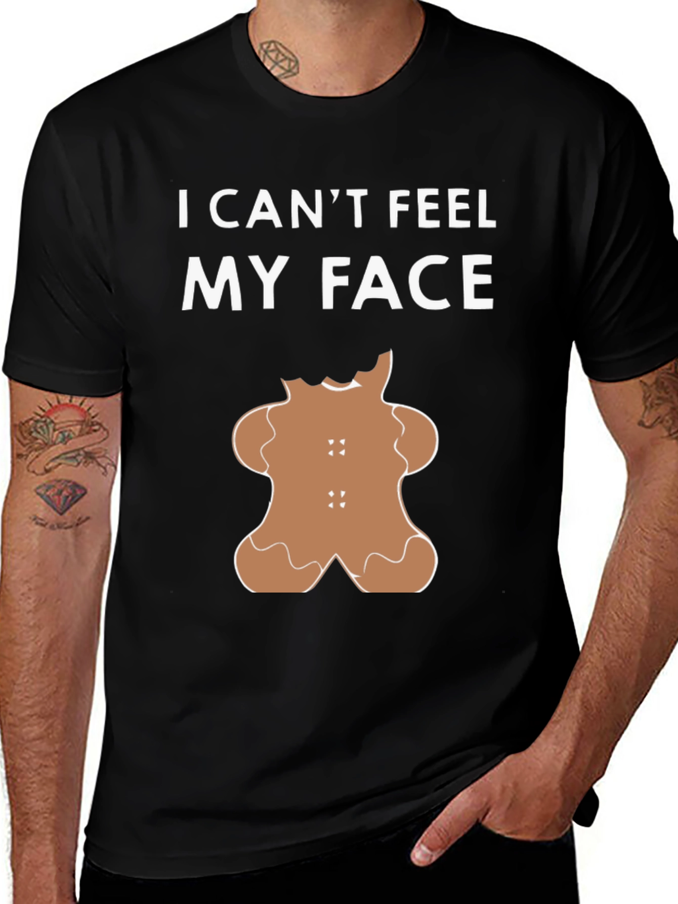 Variant 10 of I Can't Feel My Face Gingerbread T-Shirt