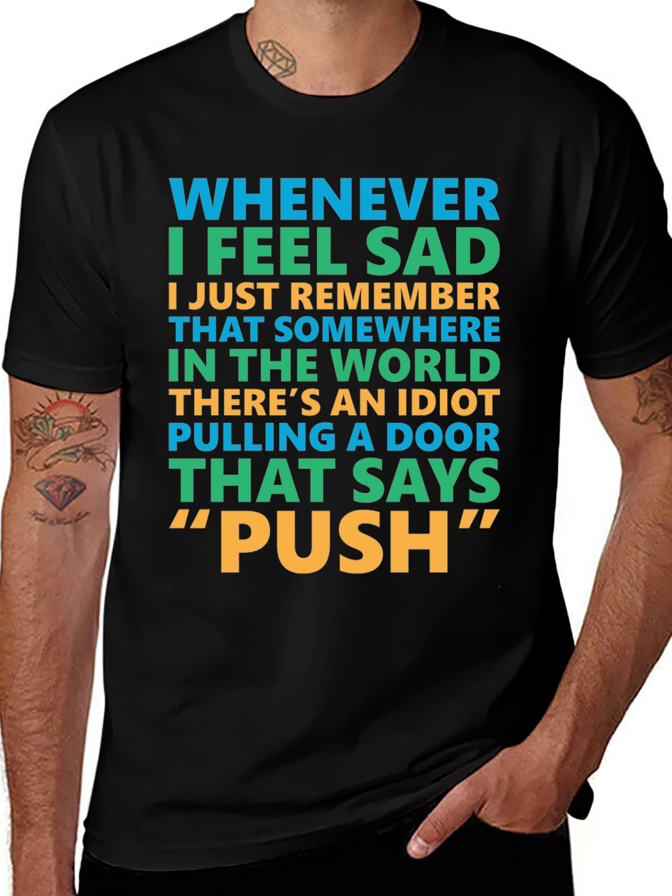 Variant 8 of Funny "Push" Door T-Shirt