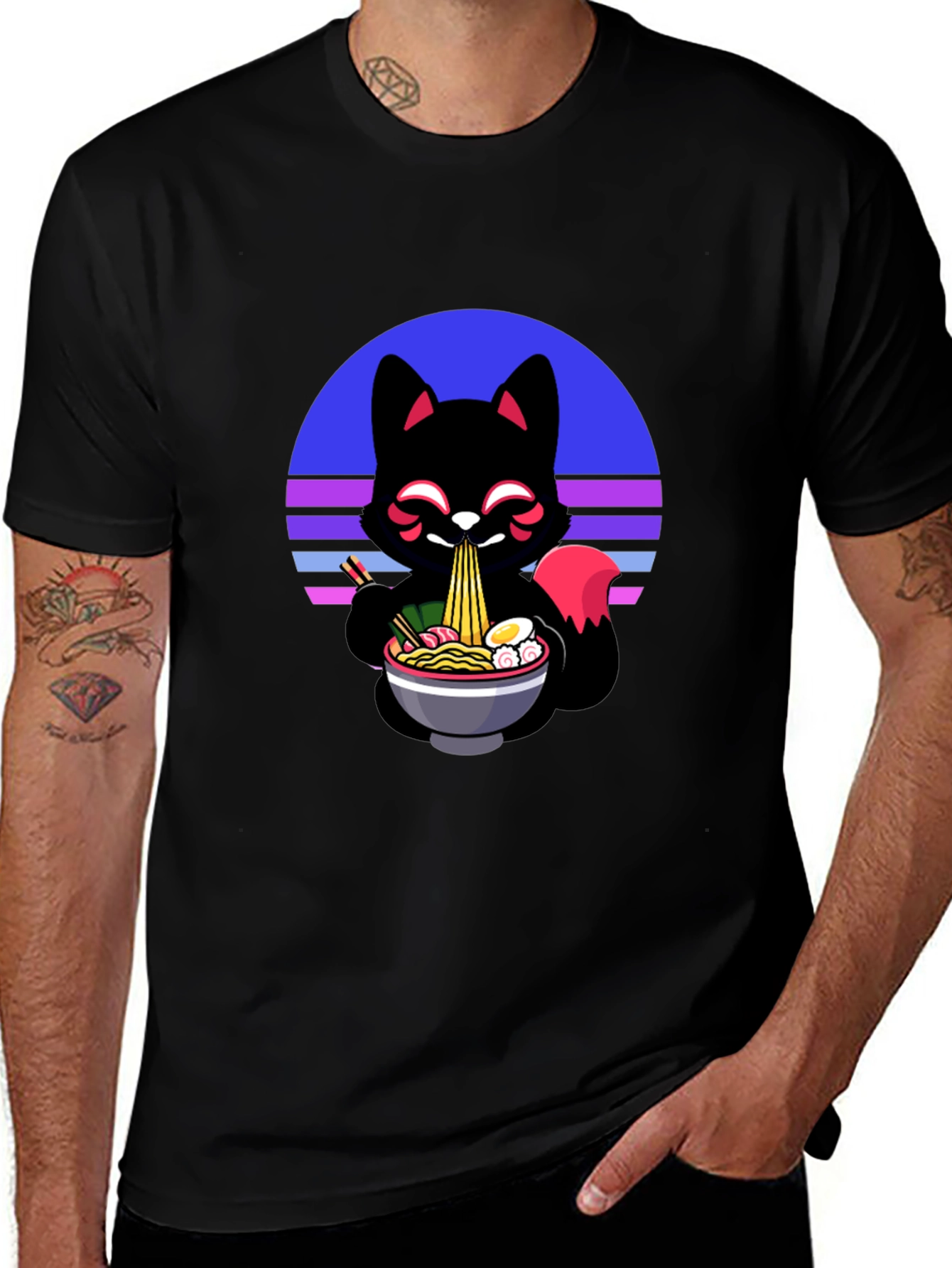 Variant 5 of Ramen Fox Graphic Tee - Unique Anime Style Shirt