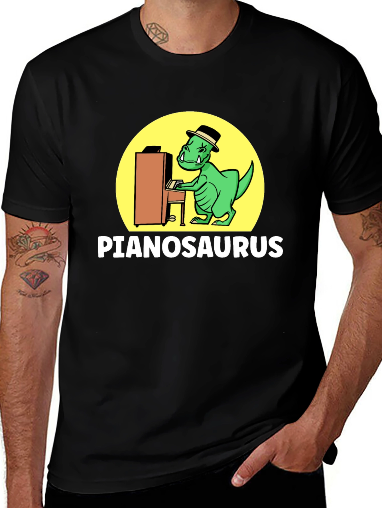 Variant 2 of Pianosaurus T-Shirt - Cool Dino Musician
