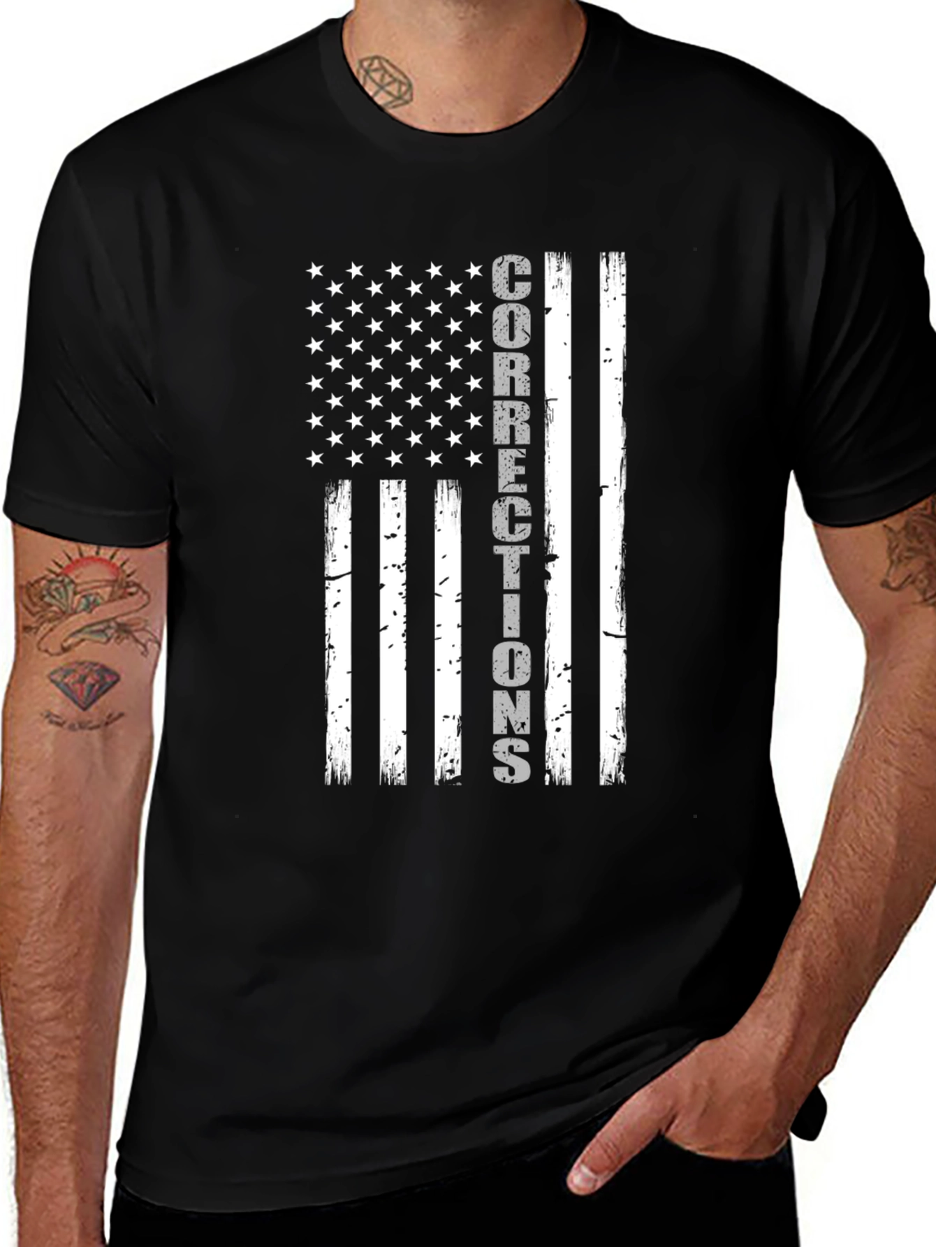 Corrections American Flag Graphic T-Shirt
