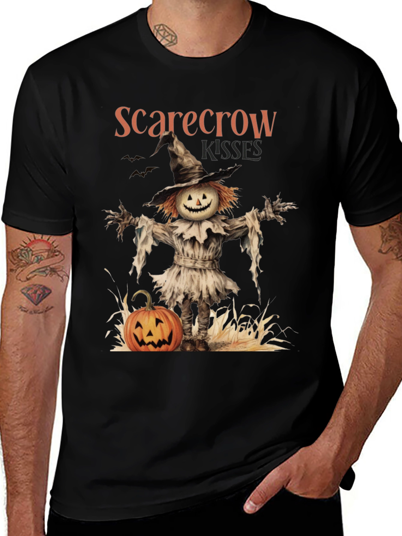 Scarecrow Kisses Halloween Graphic Tee