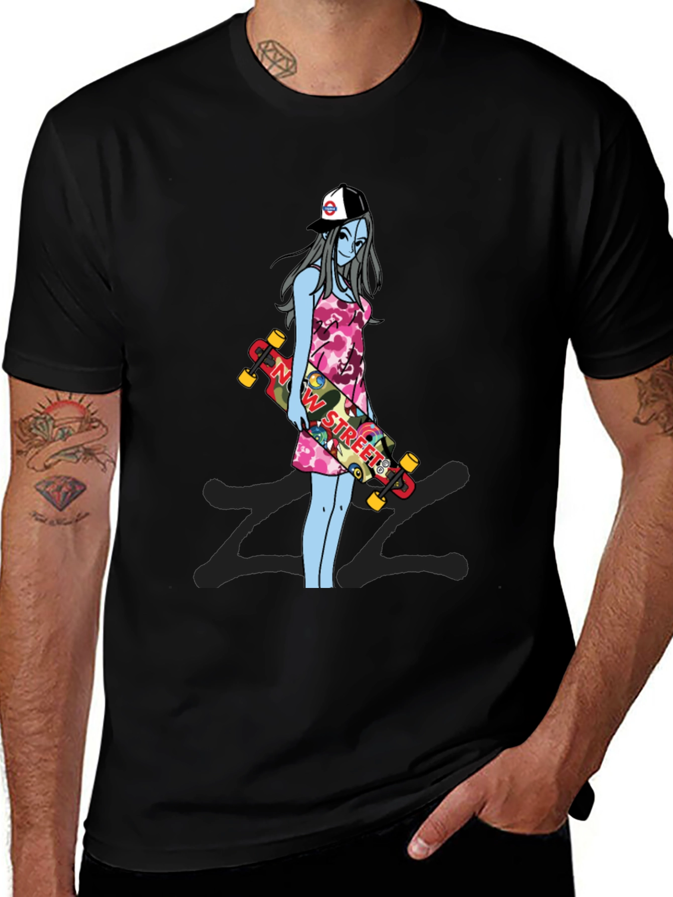 Variant 11 of Skater Girl Graphic T-Shirt - Street Style Tee