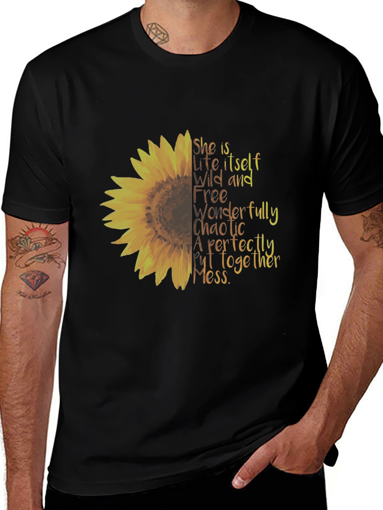 Variant 2 of Sunflower Graphic Tee - Perfectly Chaotic Mess Shirt