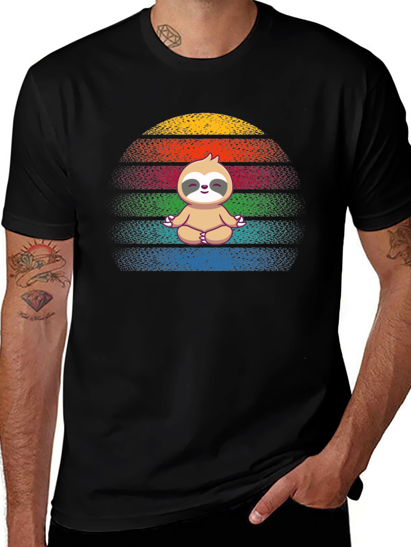 Variant 11 of Meditating Sloth T-Shirt - Zen Vibes