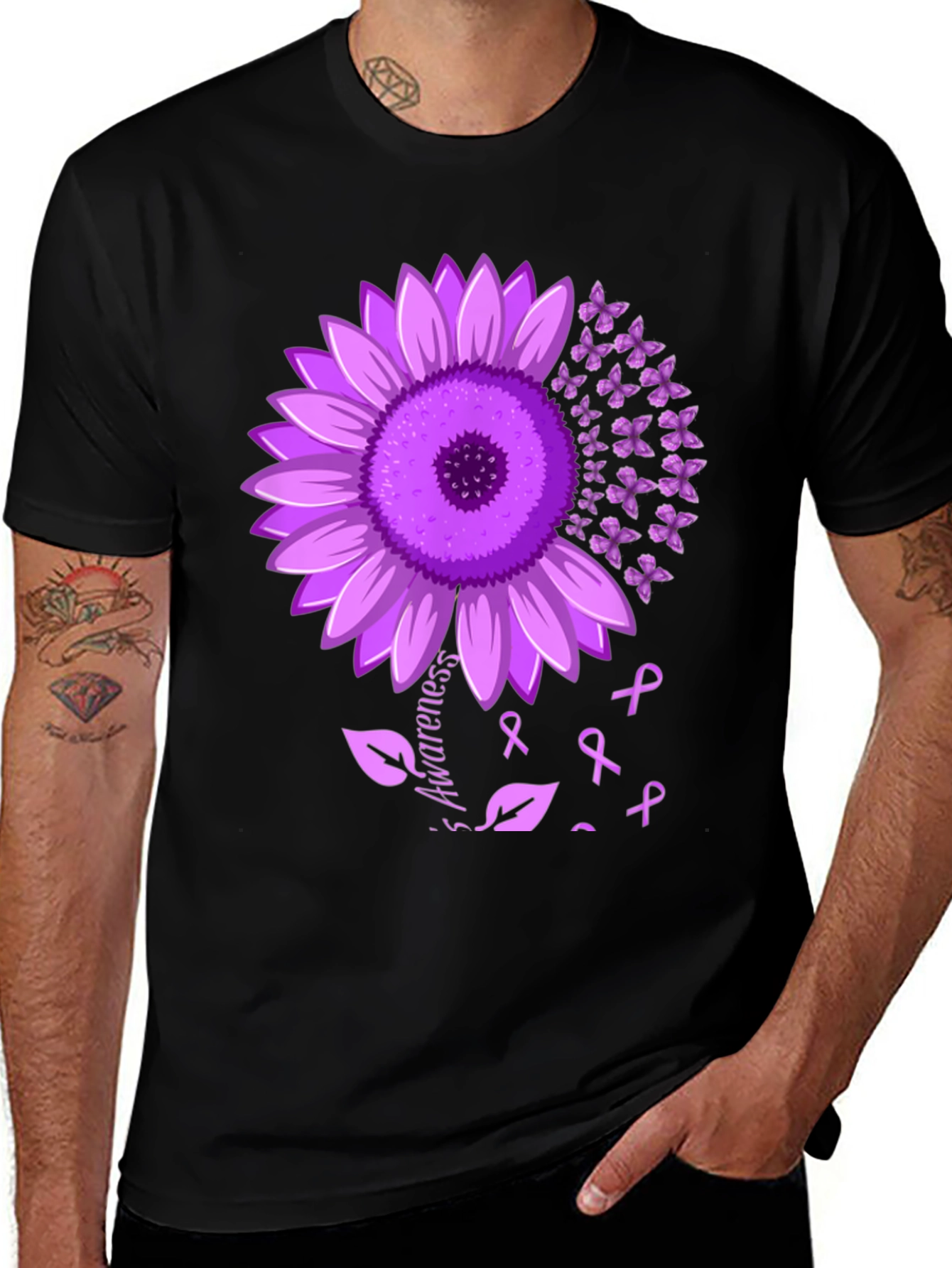 Purple Sunflower Awareness T-Shirt