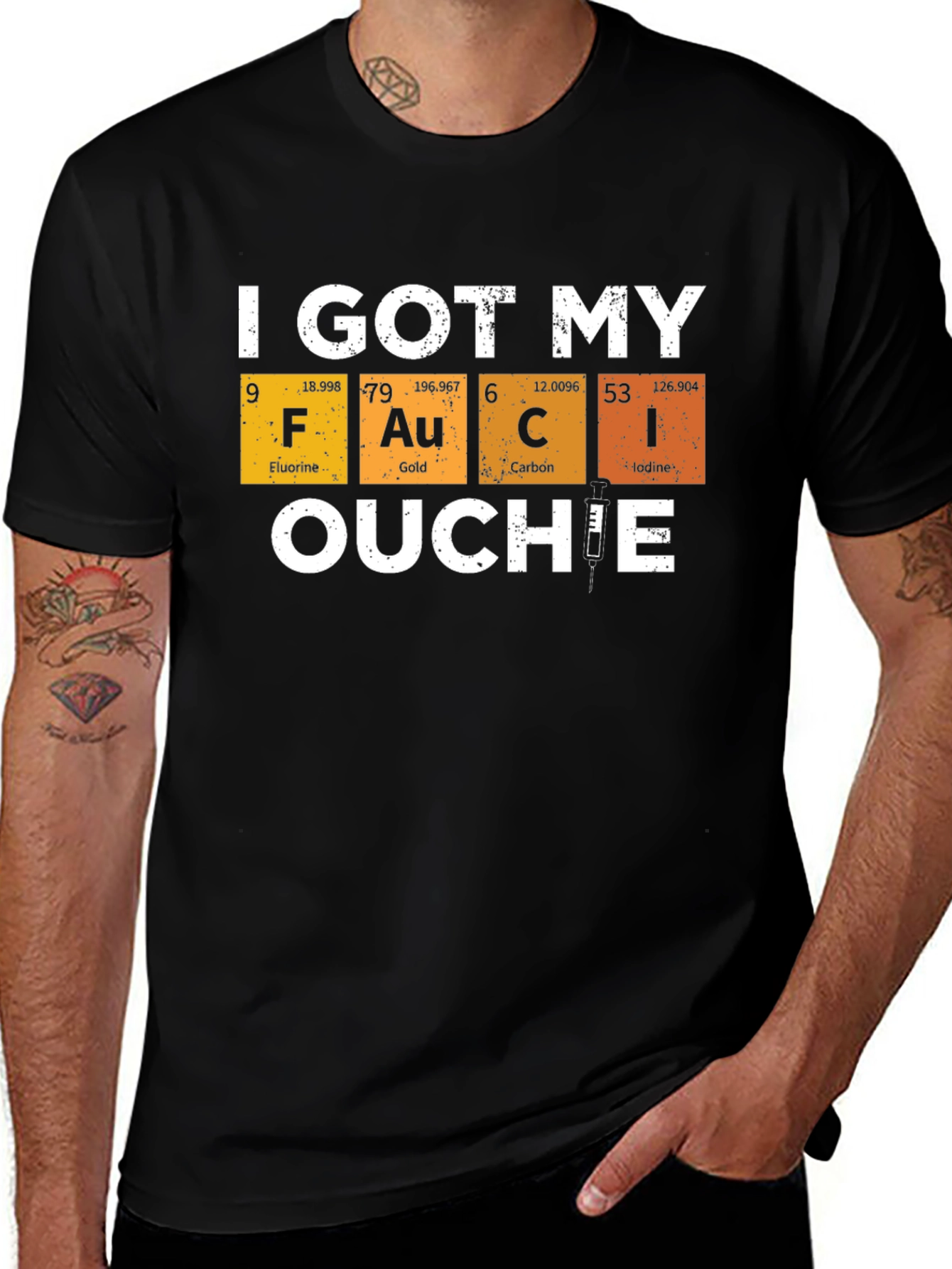 Variant 14 of Periodic Table "Fauci Ouchie" T-Shirt
