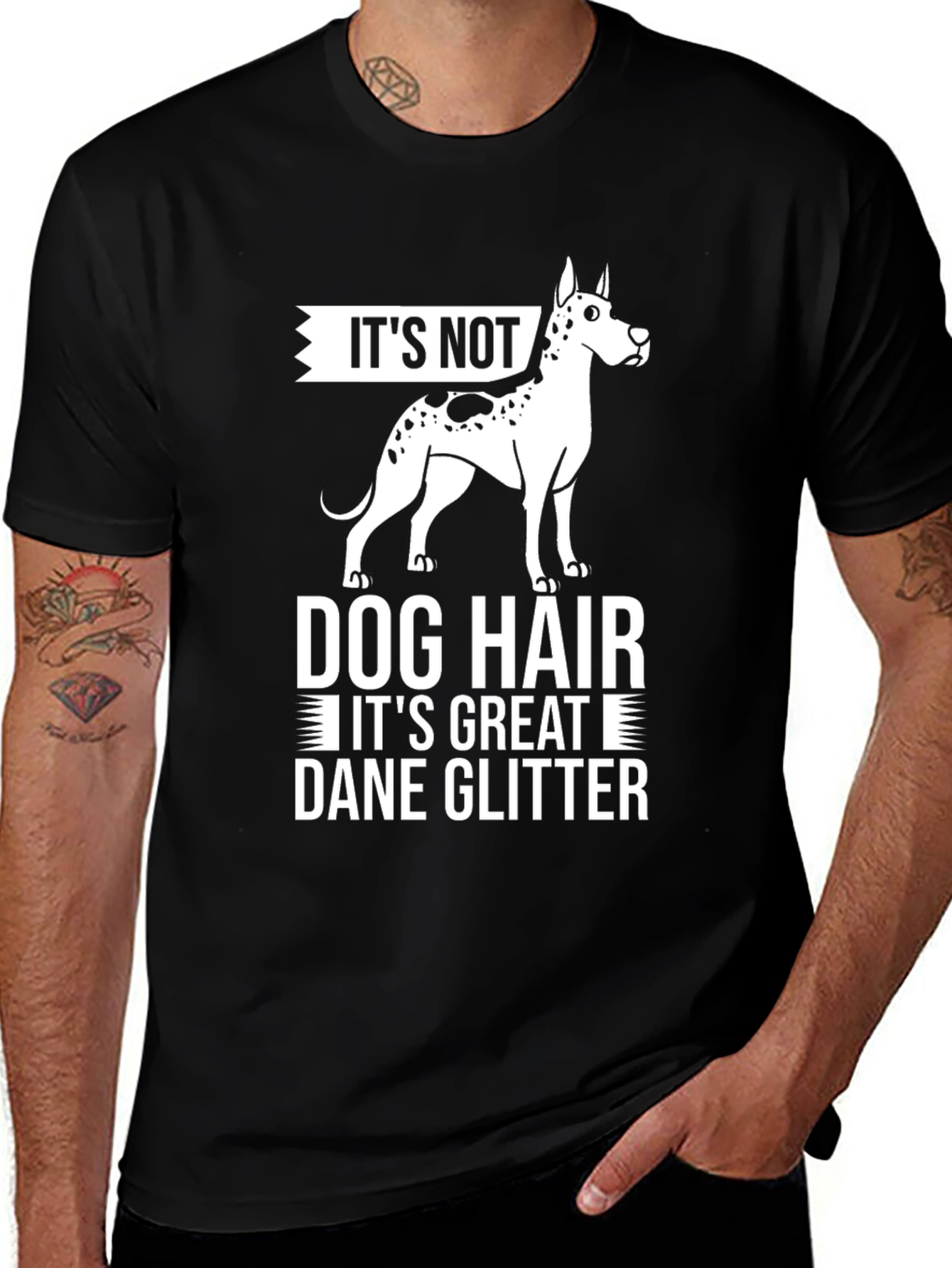 Great Dane Glitter T-Shirt - Dog Hair Tee