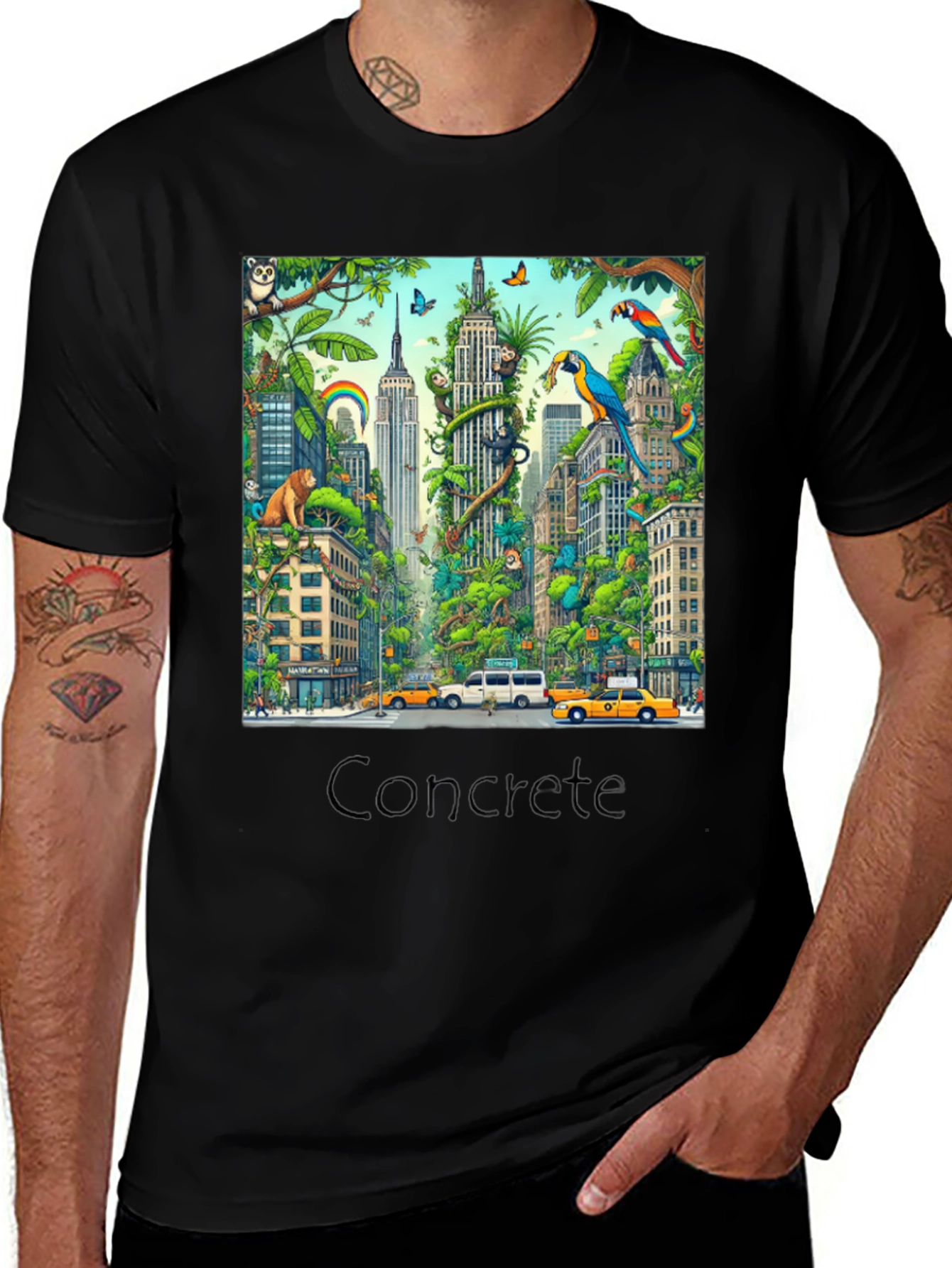 Variant 25 of Urban Jungle T-Shirt - Cityscape Wildlife