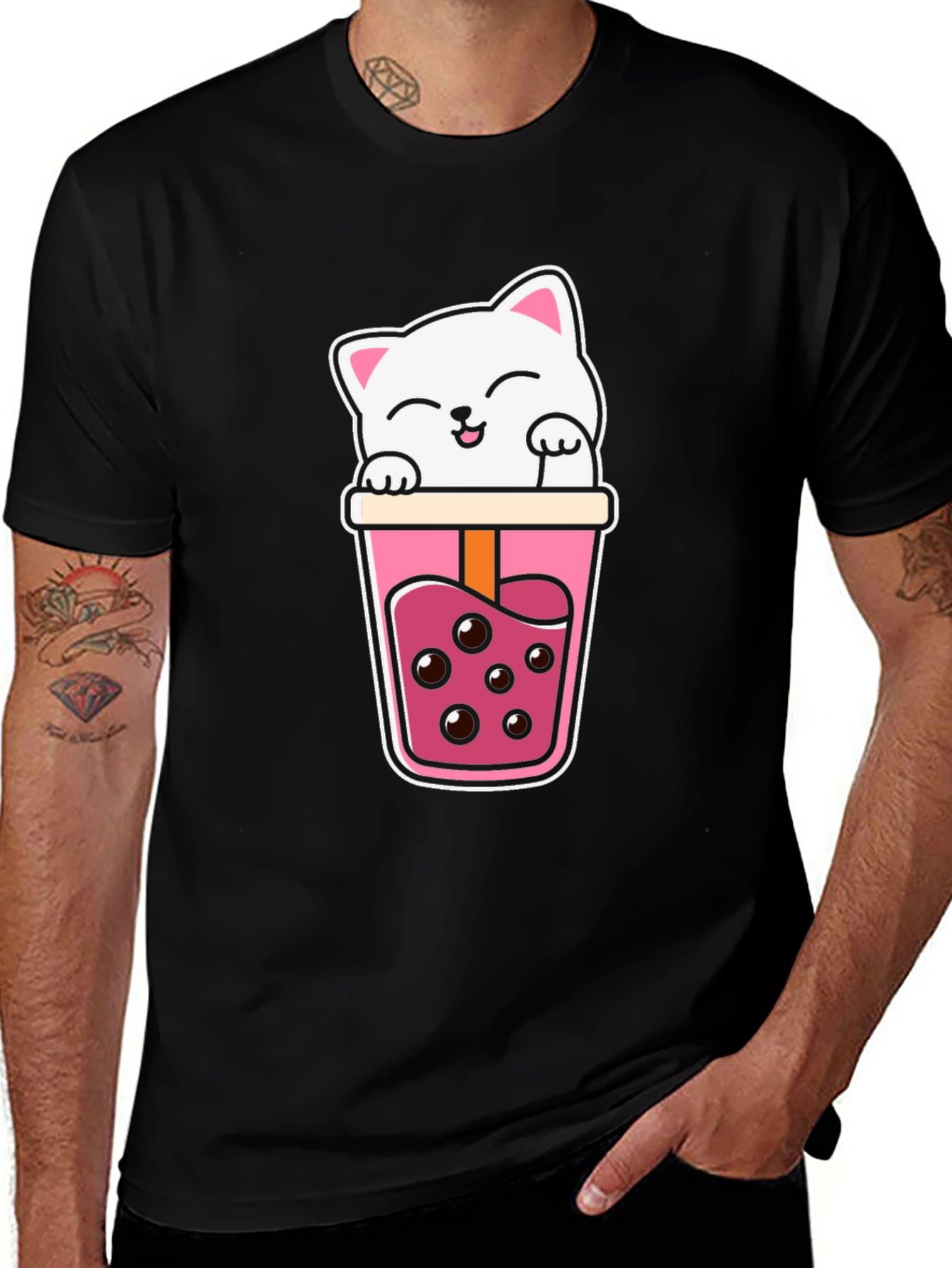 Variant 23 of Kawaii Cat Boba Tea Graphic Tee