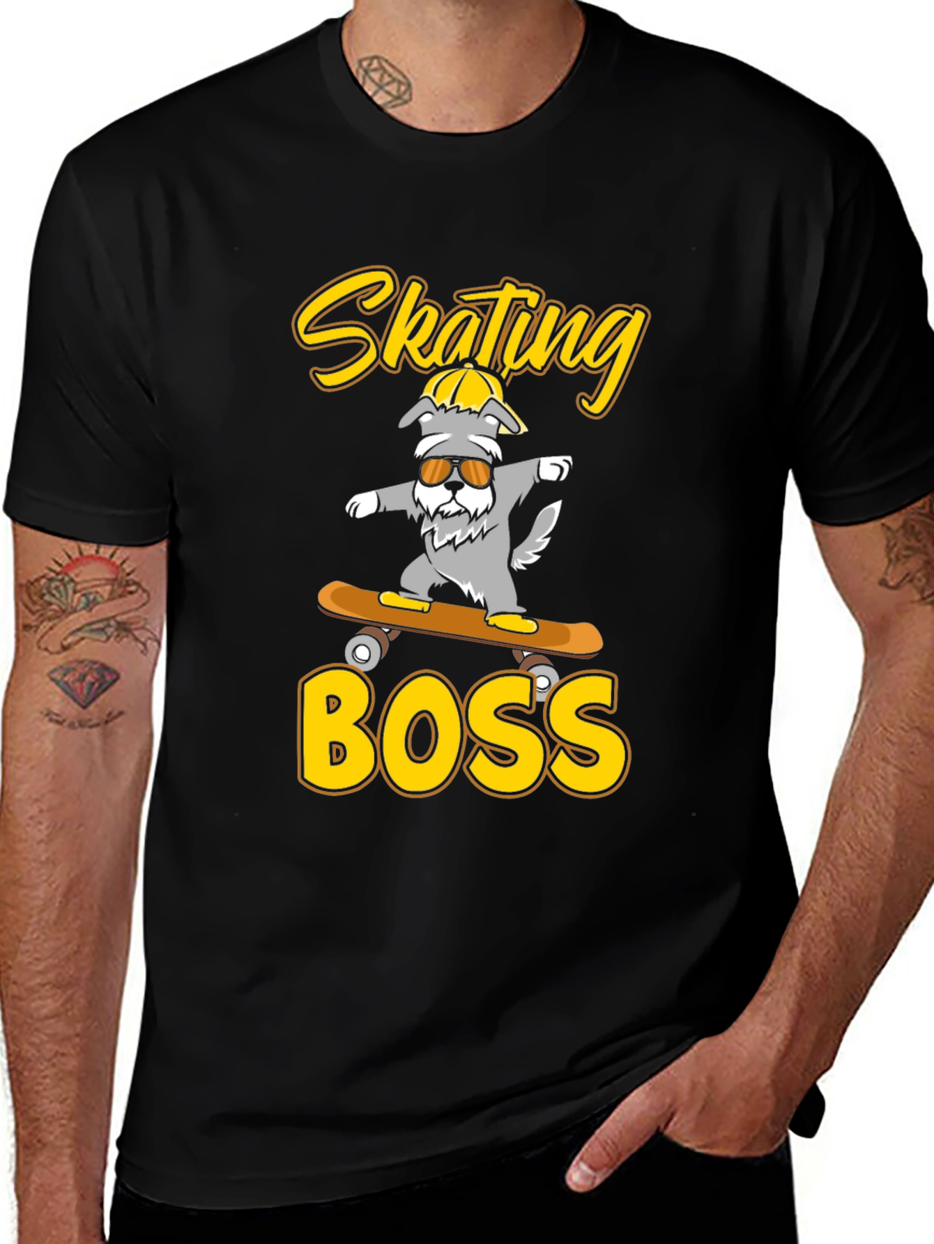 Variant 23 of Skating Boss Dog T-Shirt