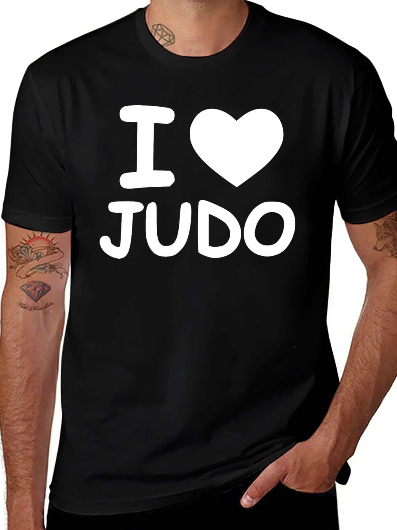 Variant 5 of I Love Judo Black T-Shirt