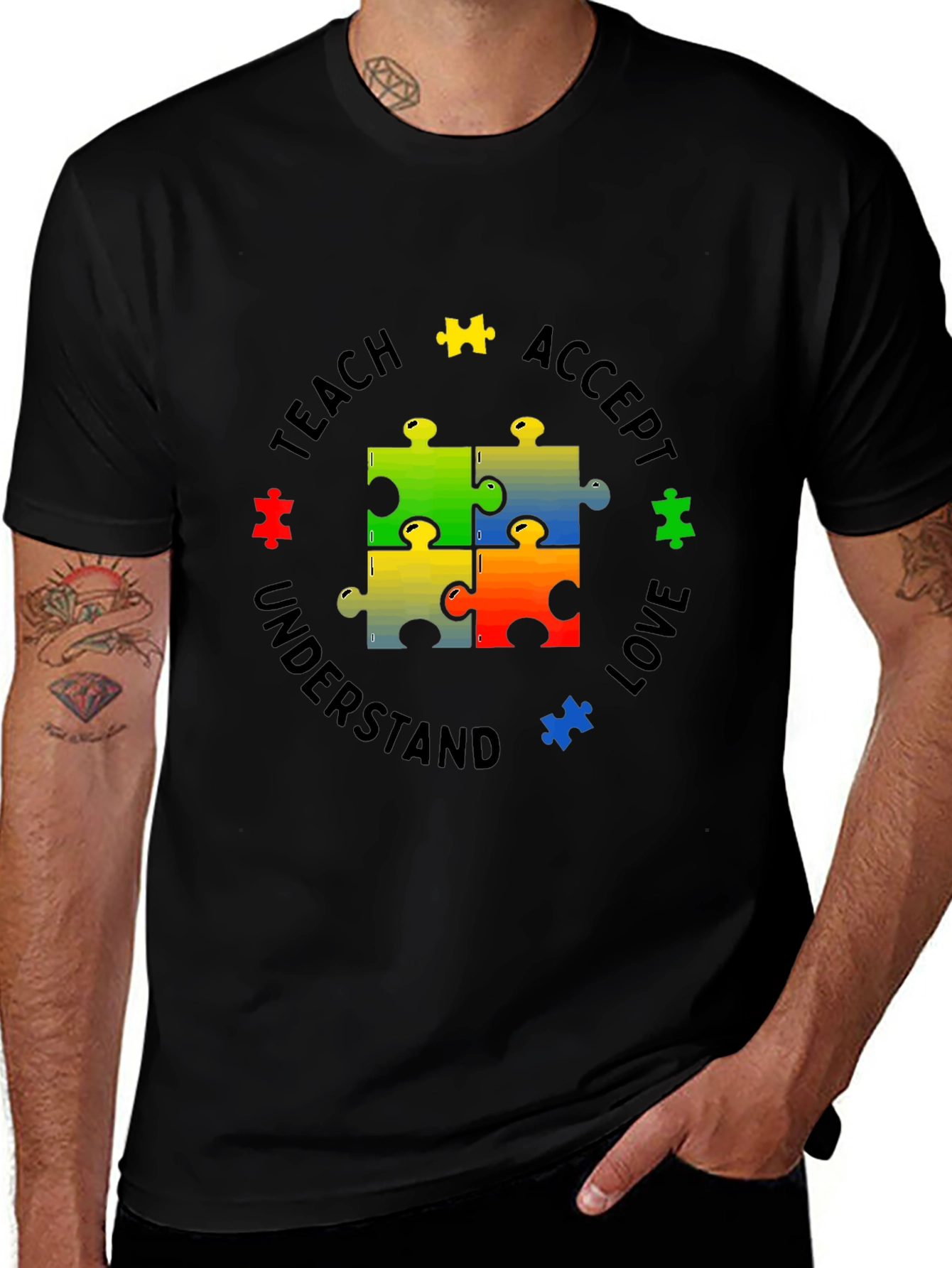 Variant 24 of Autism Awareness Puzzle Piece Graphic T-Shirt