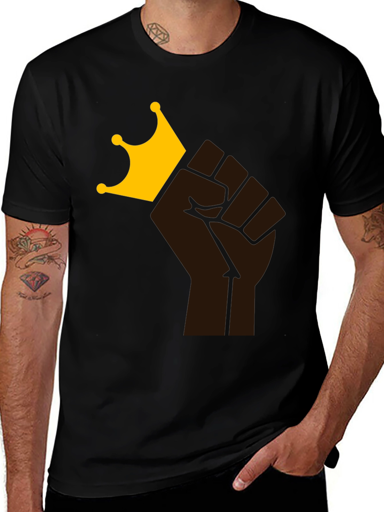 Variant 23 of Black Power Fist King T-Shirt