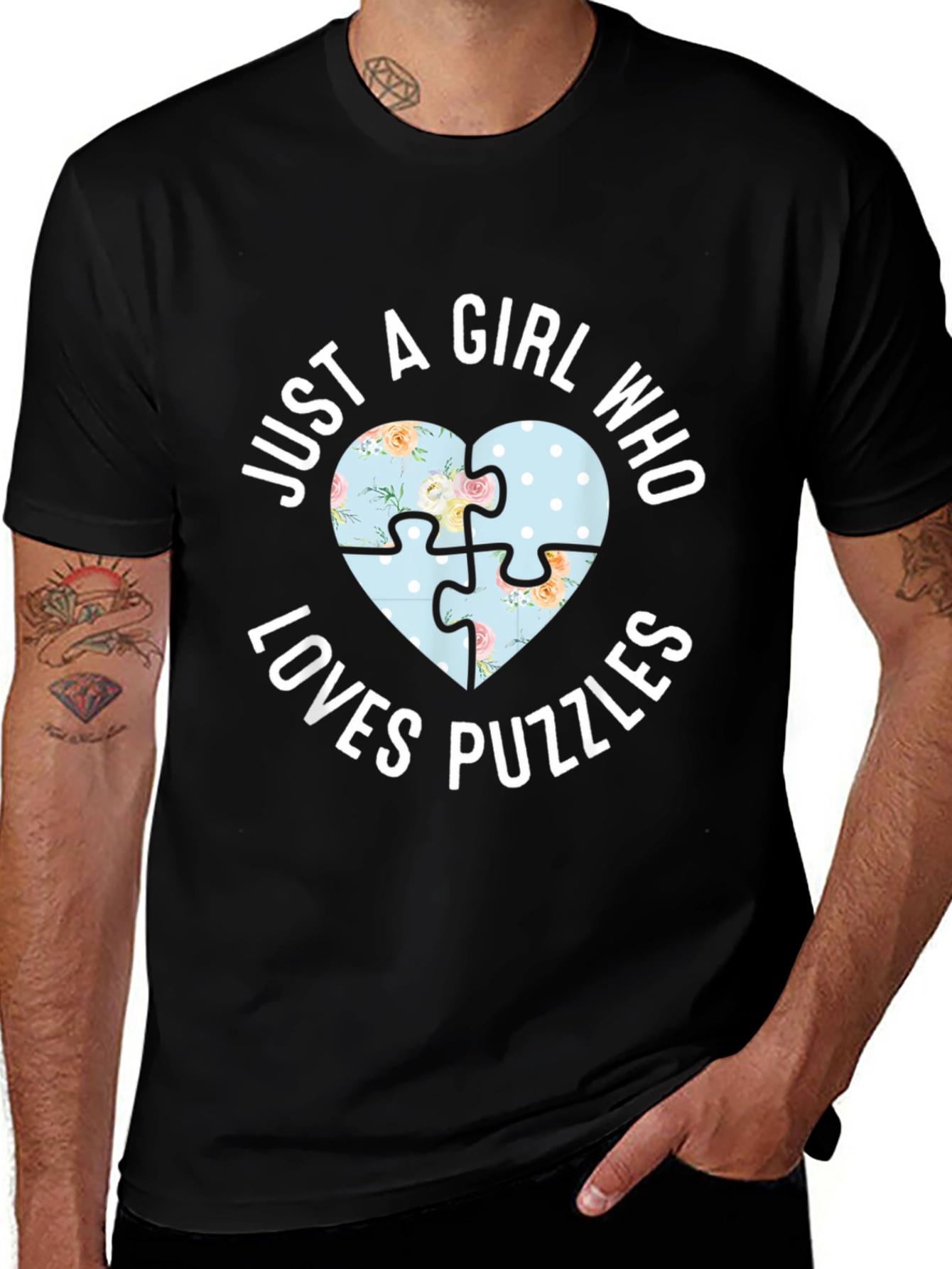 Variant 28 of Just A Girl Who Loves Puzzles Heart T-Shirt