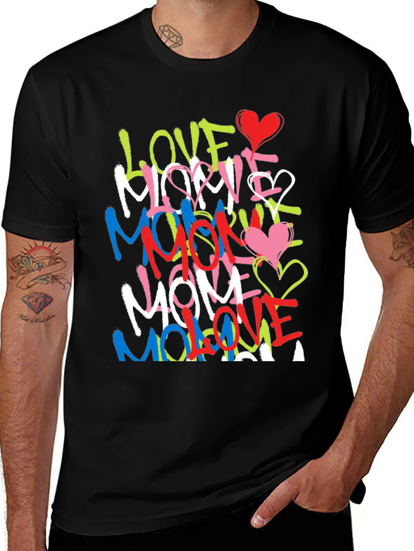 Variant 7 of Love Mom Graphic Tee - Stylish Casual Comfort