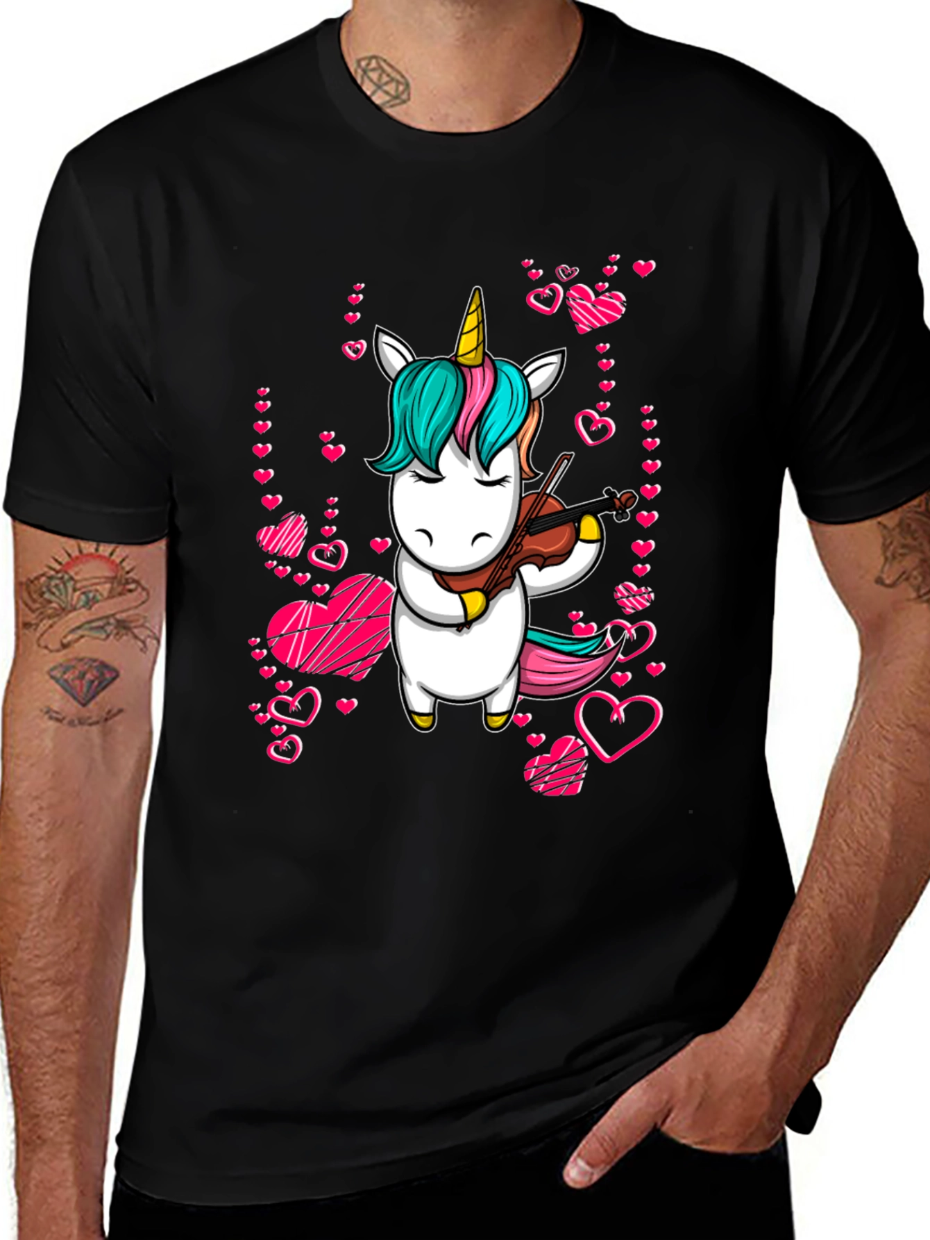 Variant 13 of Unicorn Violinist Graphic Tee