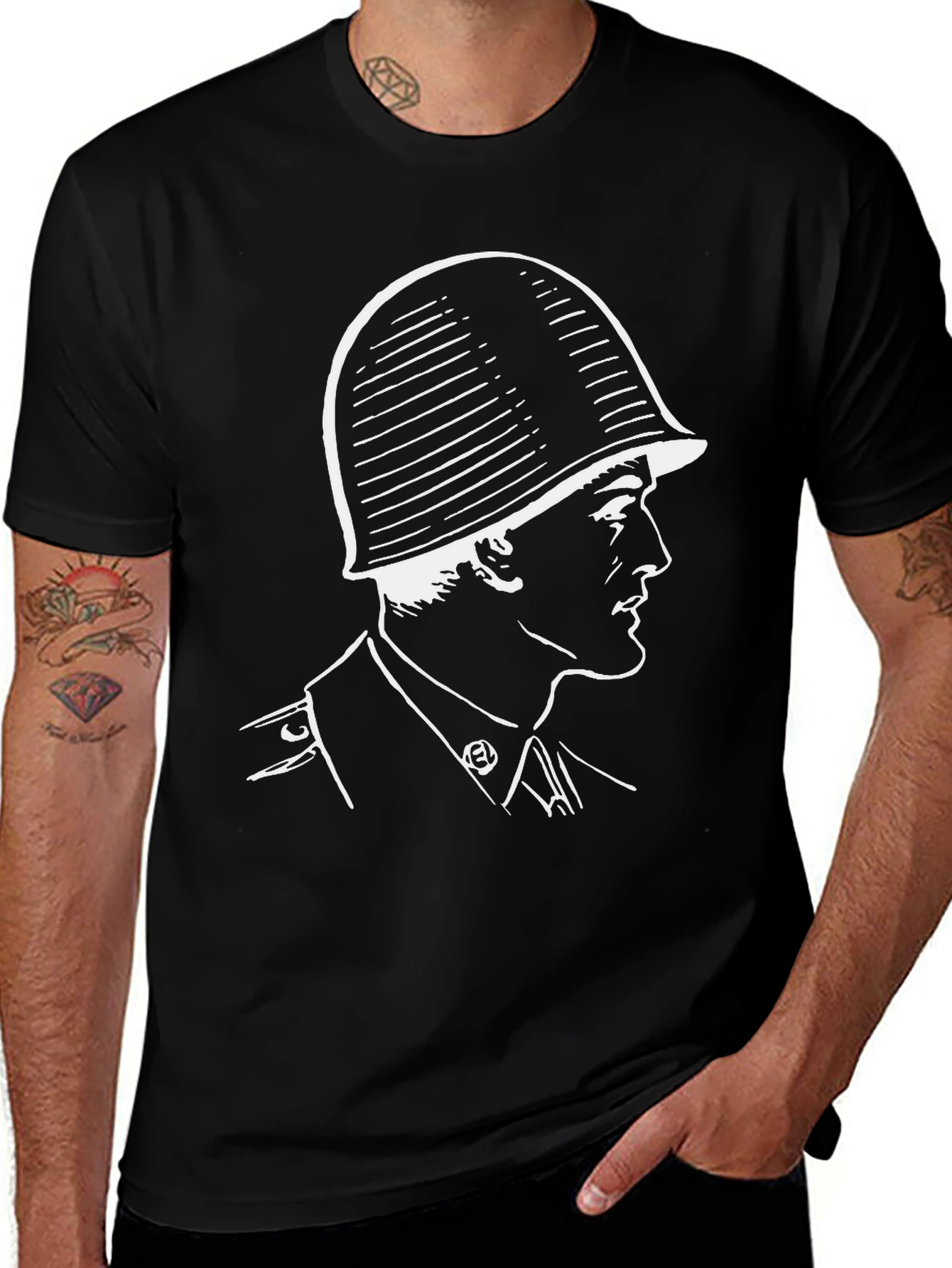 Variant 4 of Vintage Soldier Graphic T-Shirt - Black