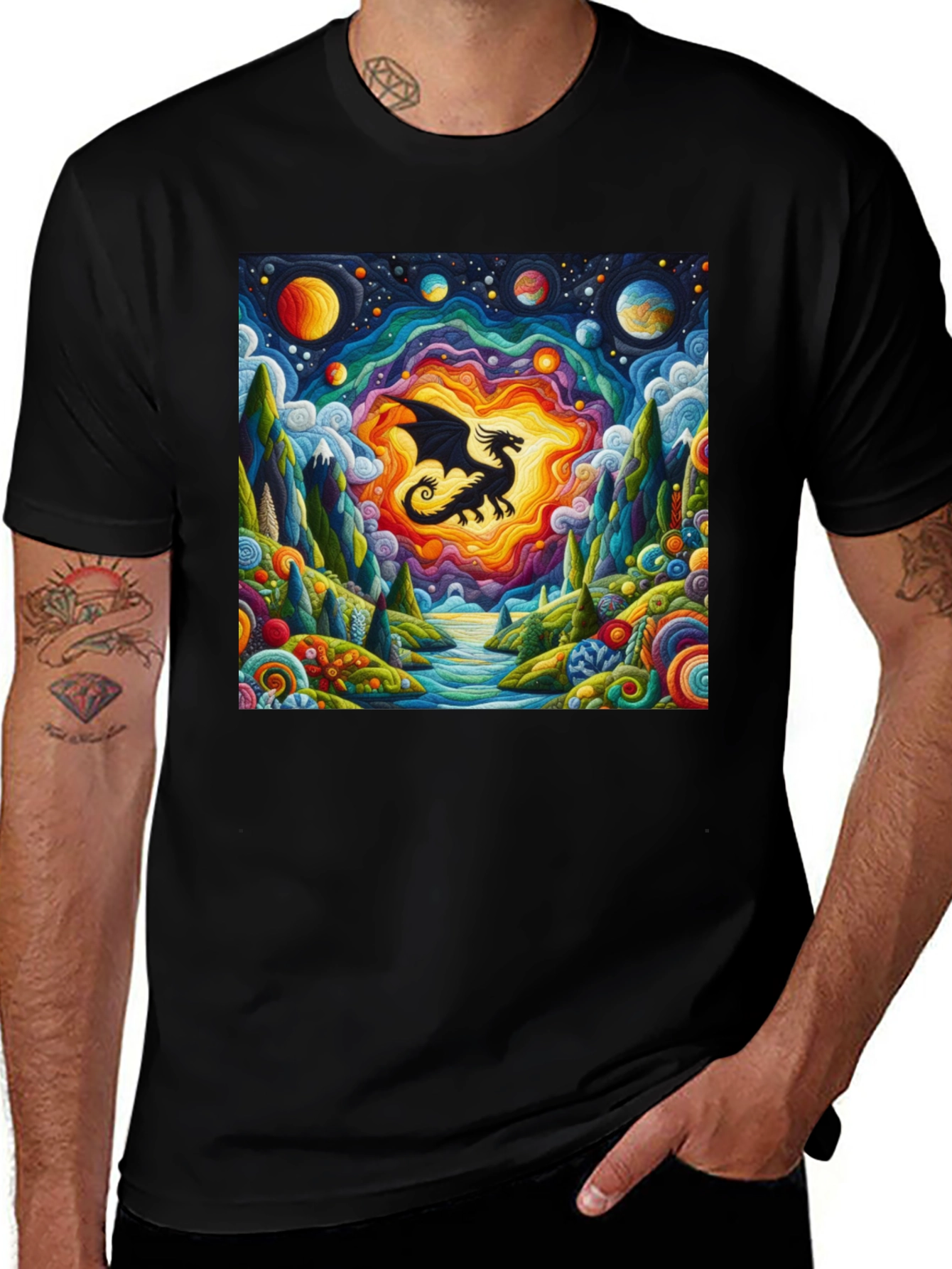 Variant 8 of Dragon Galaxy T-Shirt - Unique Graphic Tee