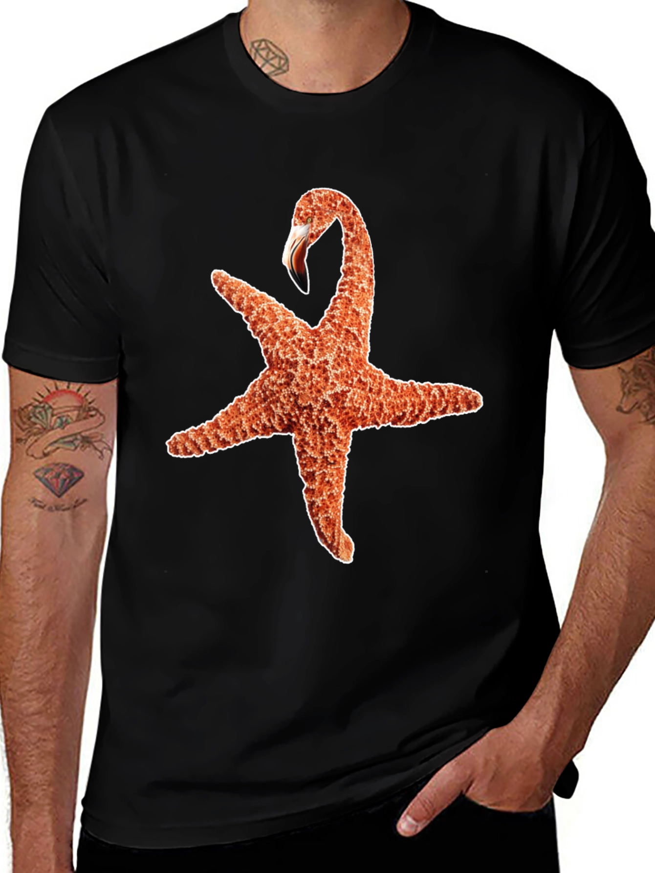 Variant 2 of Starfish Flamingo Graphic Tee