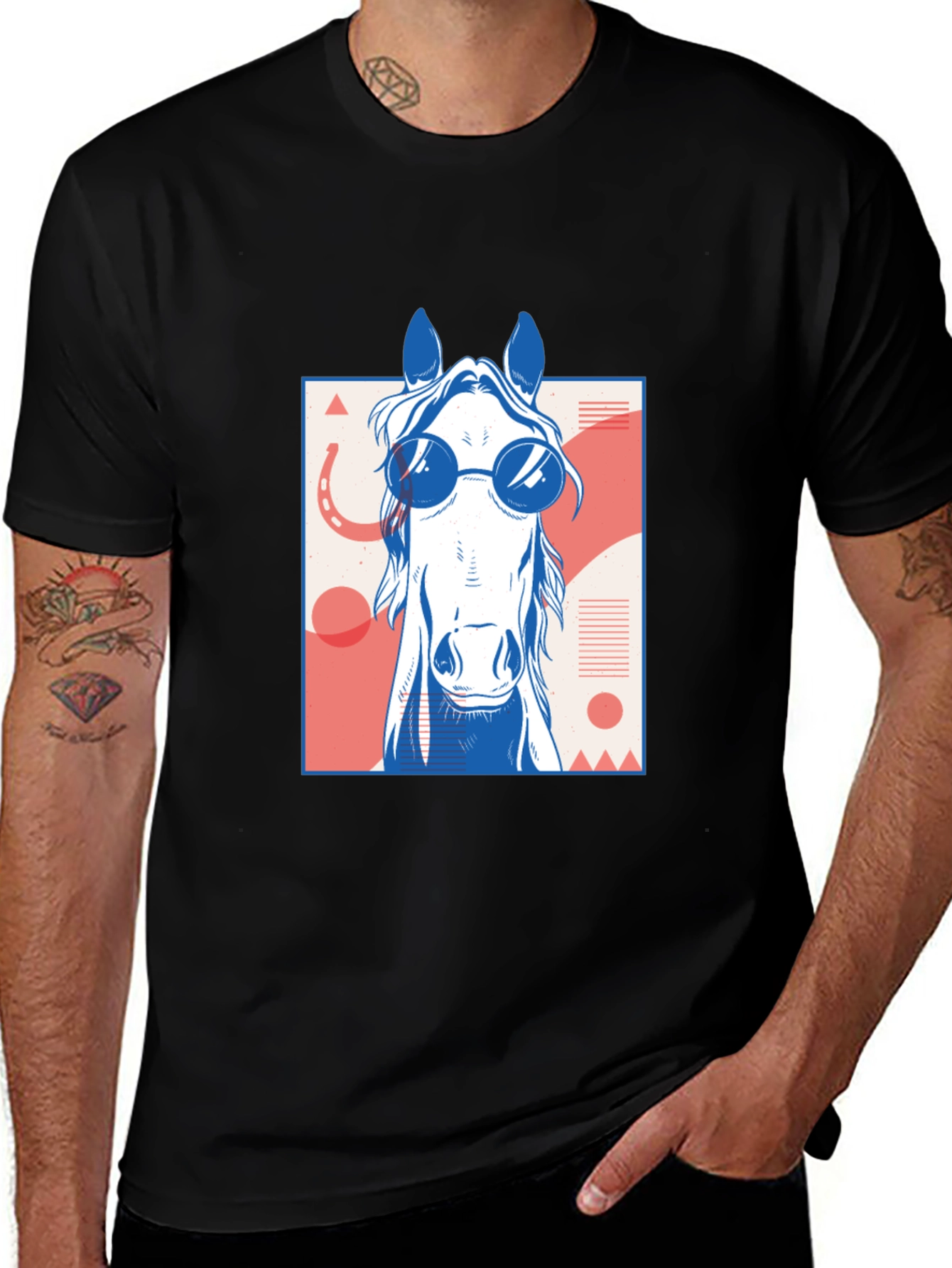 Variant 9 of Cool Horse Graphic T-Shirt - Trendy Animal Tee