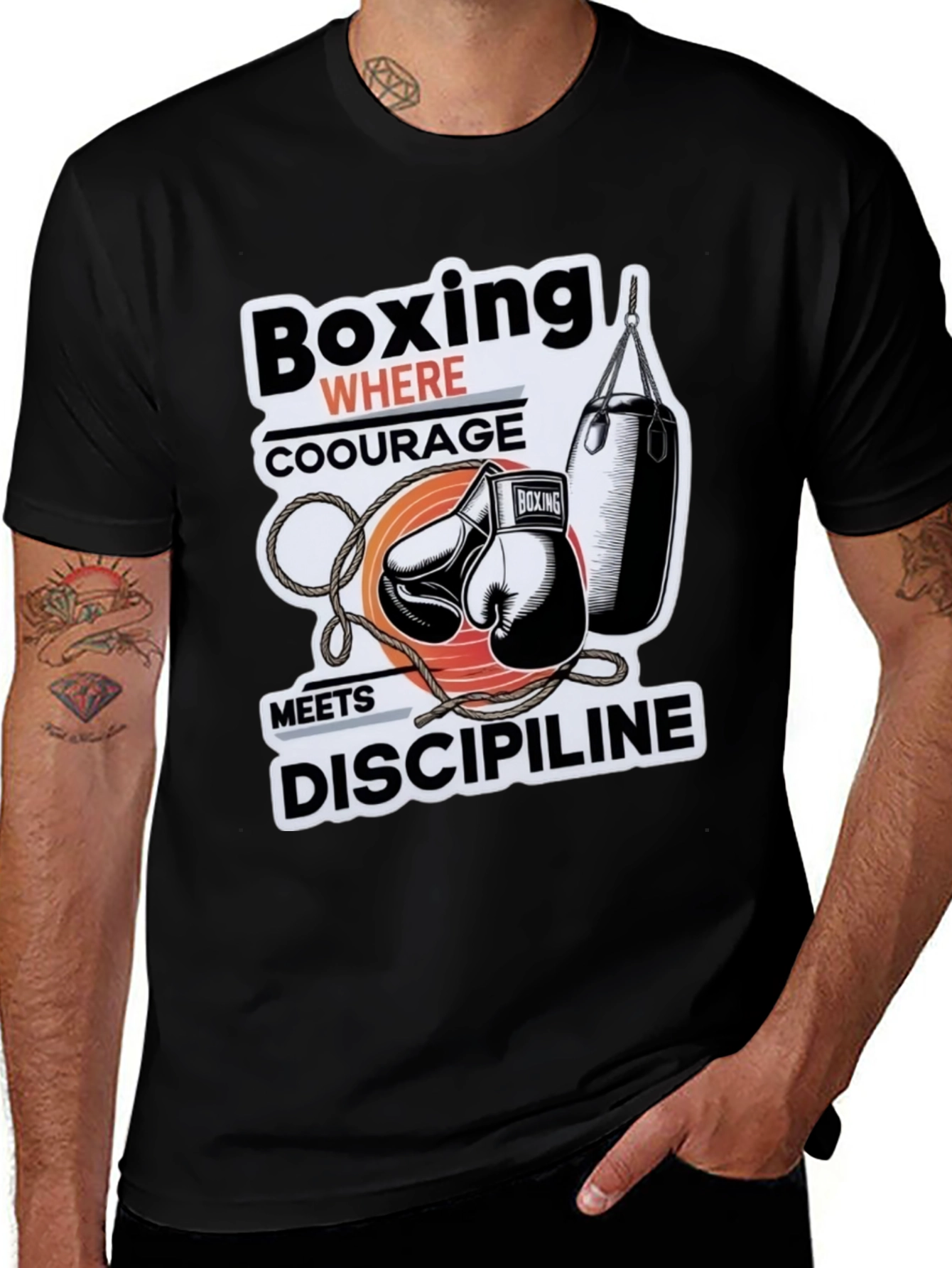 Variant 26 of Boxing Courage Meets Discipline Graphic T-Shirt