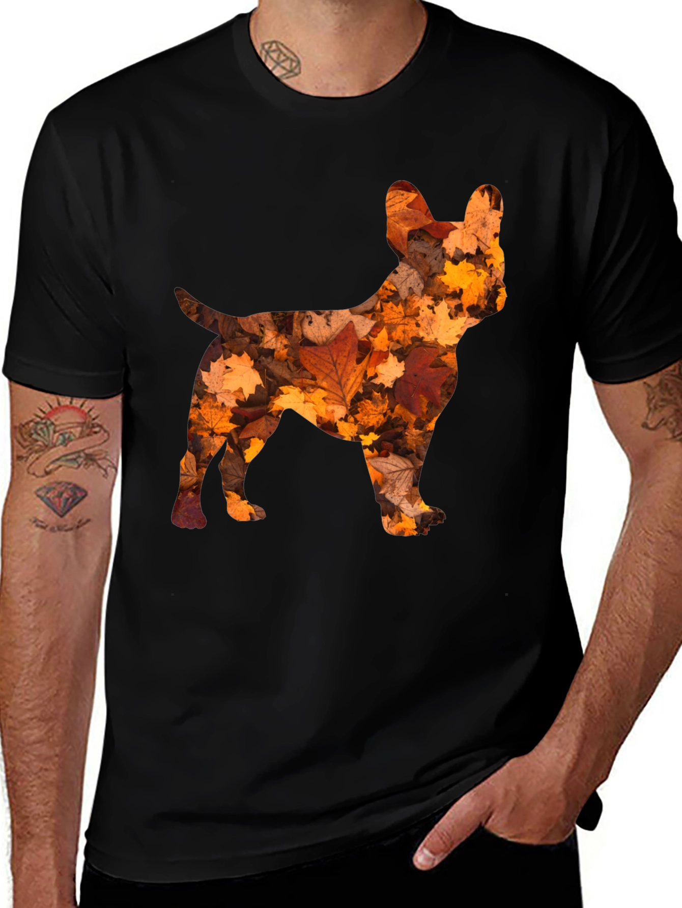 Variant 28 of Fall Leaf Dog Silhouette T-Shirt